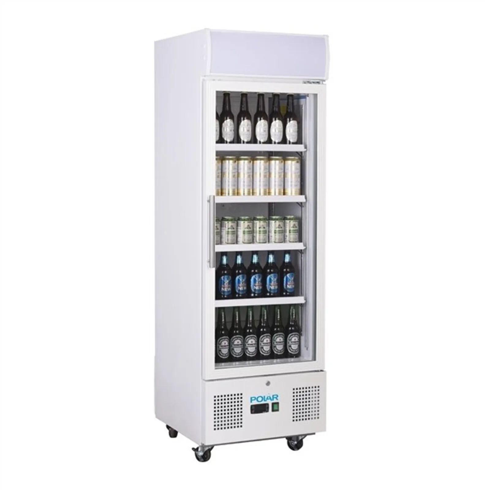 POLAR DM075-A G-Series Upright Display Fridge White 218Ltr