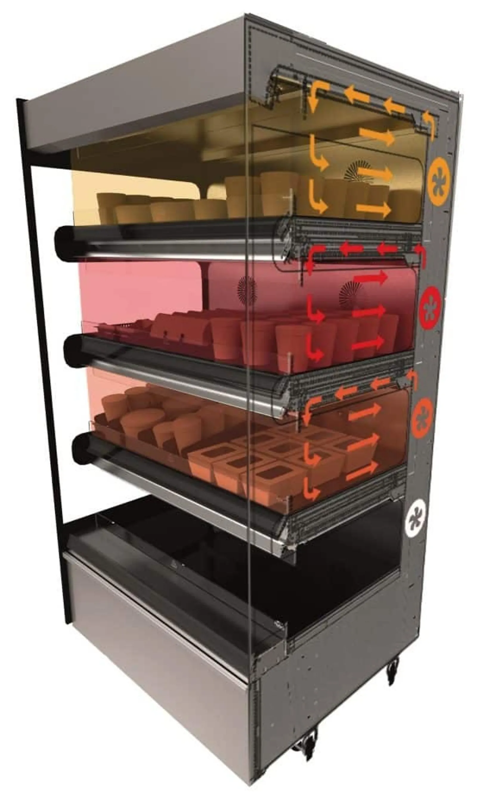 Flexeserve NUE-FXZNA10S3Q  - 3 Tier Floor Standing Hot Food Display 975mm