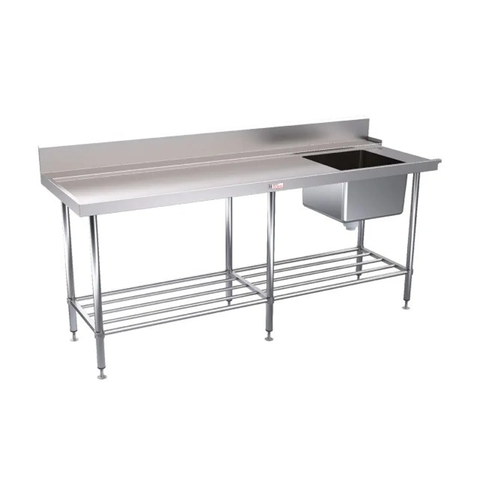 Simply Stainless SS08.7.1800.L Dishwasher Inlet Bench (700 Series) - 1800mm -  Left Hand Inlet
