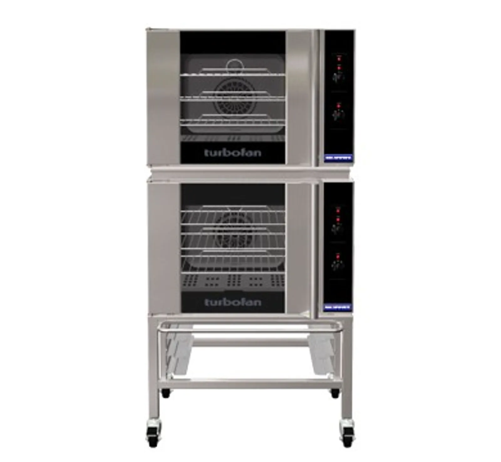 Turbofan E30M3/2 - Double Stacked - GN 1/1 Manual / Electric Convection Ovens Double Stacked with Adjustable Feet Base Stand