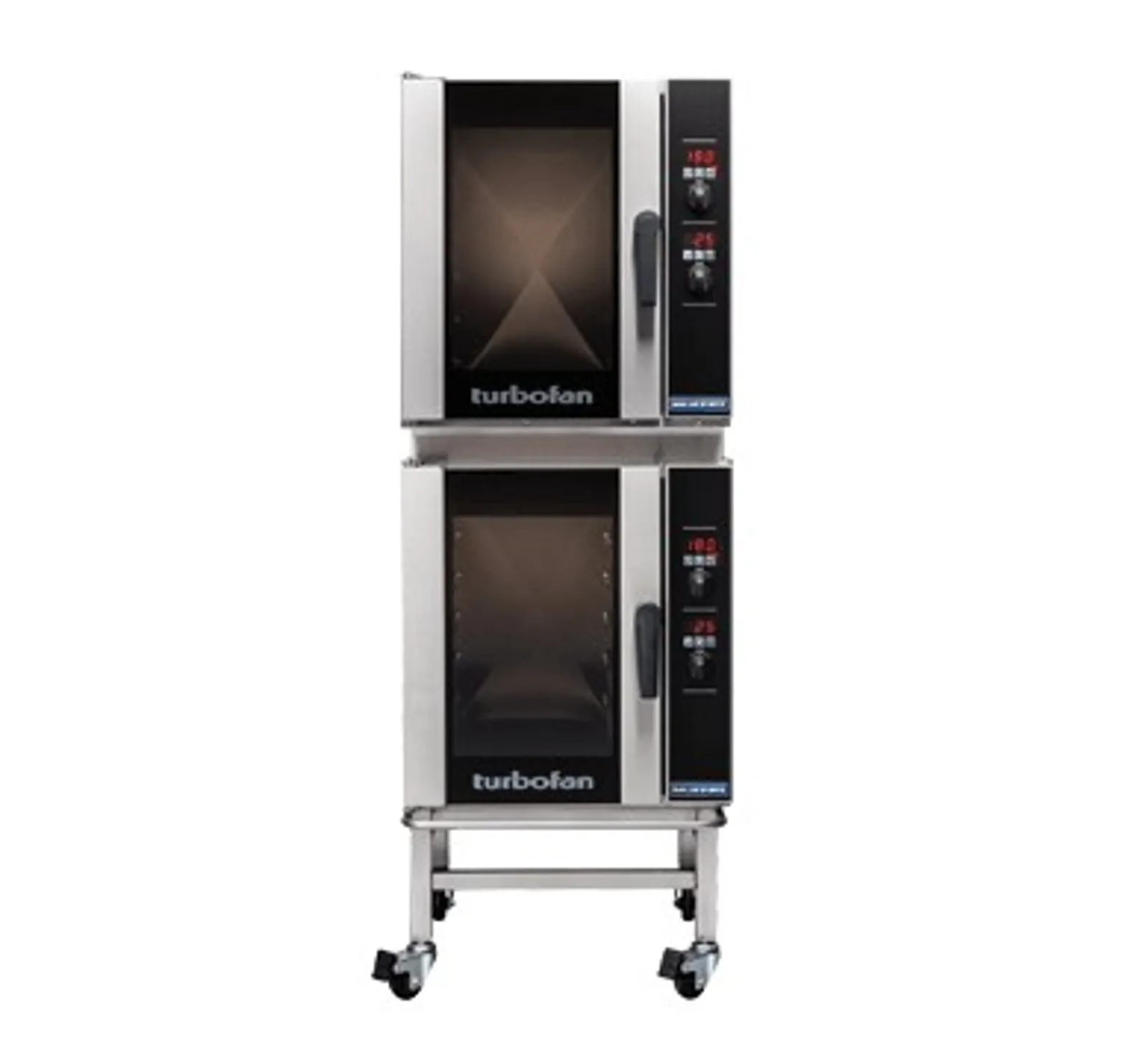 Turbofan E33D5/2C - Full Size Tray Digital Electric Convection Oven Double Stacked With Castor Base Stand
