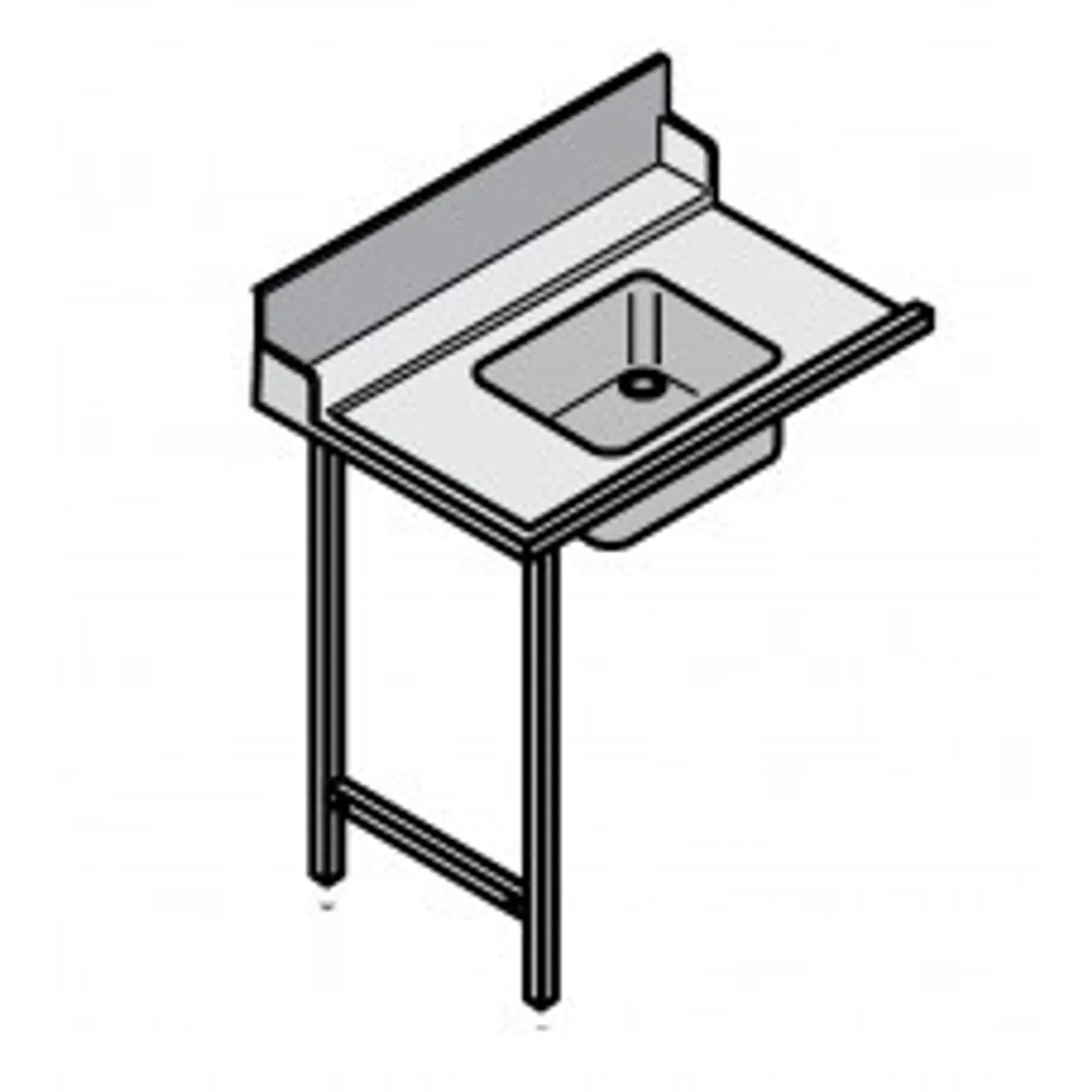 Hobart 01-512511-2 1200mm Left Side Dishwasher table with sink suits Hobart Hood Machines