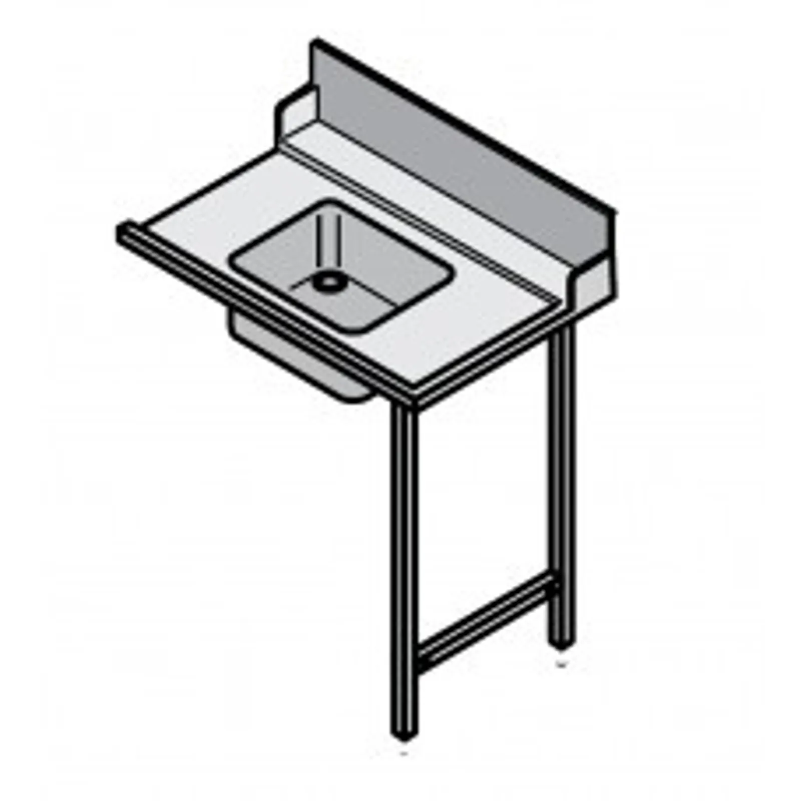 Hobart 01-512502-2 1200mm Right Side Dishwasher table with sink suits Hobart Hood Machines