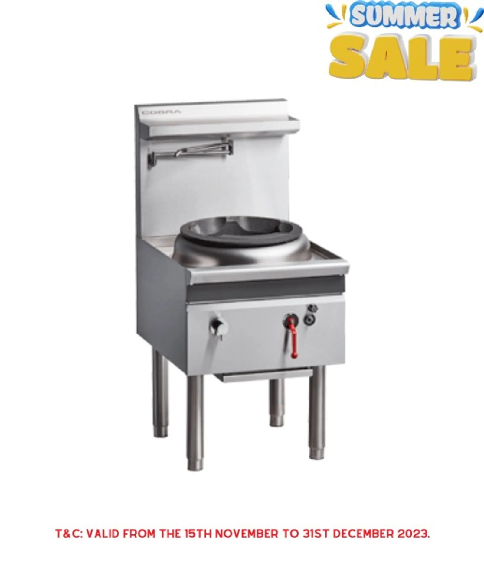 Cobra CW1H-D - 600mm Gas Waterless Wok with 1 Duckbill burner