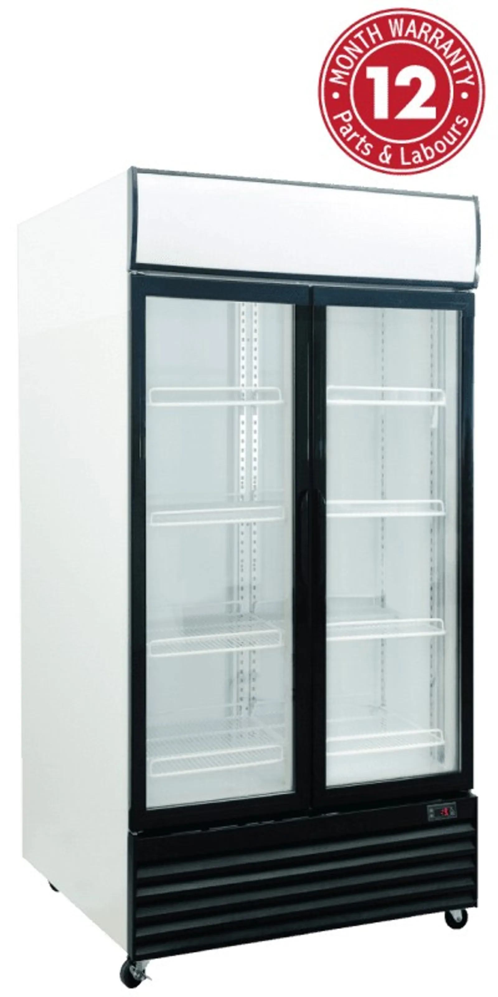 Exquisite DC1000P Two Glass Doors Upright Display Refrigerators