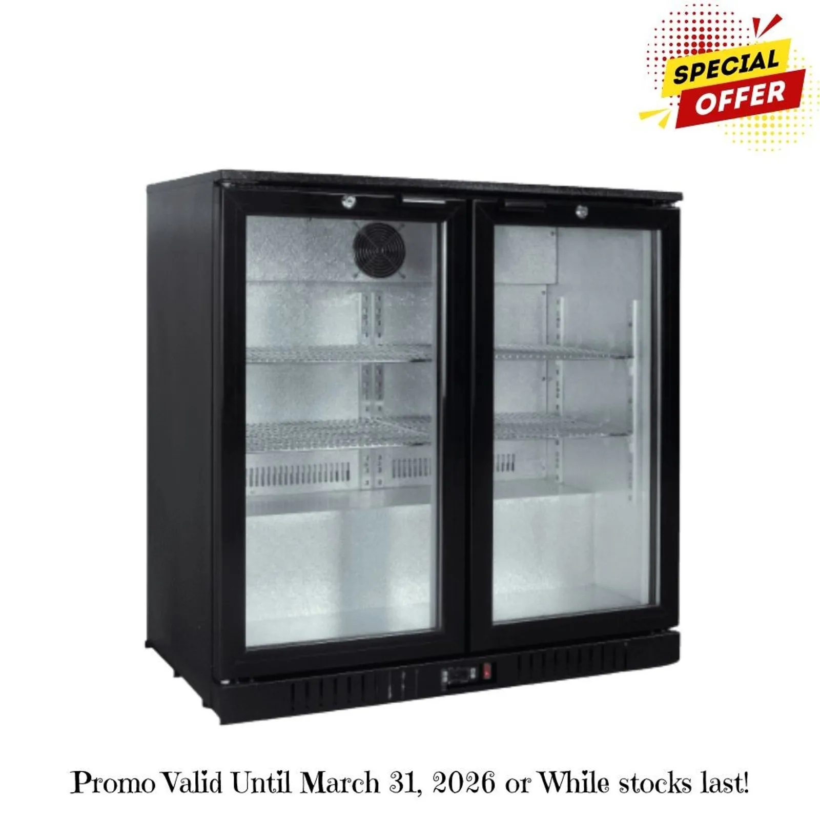 Exquisite UBC210 Two Swing Doors Backbar Display Refrigerators