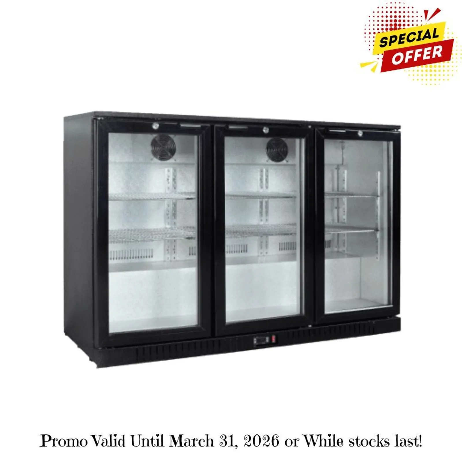Exquisite UBC330 Three Swing Doors Backbar Display Refrigerators