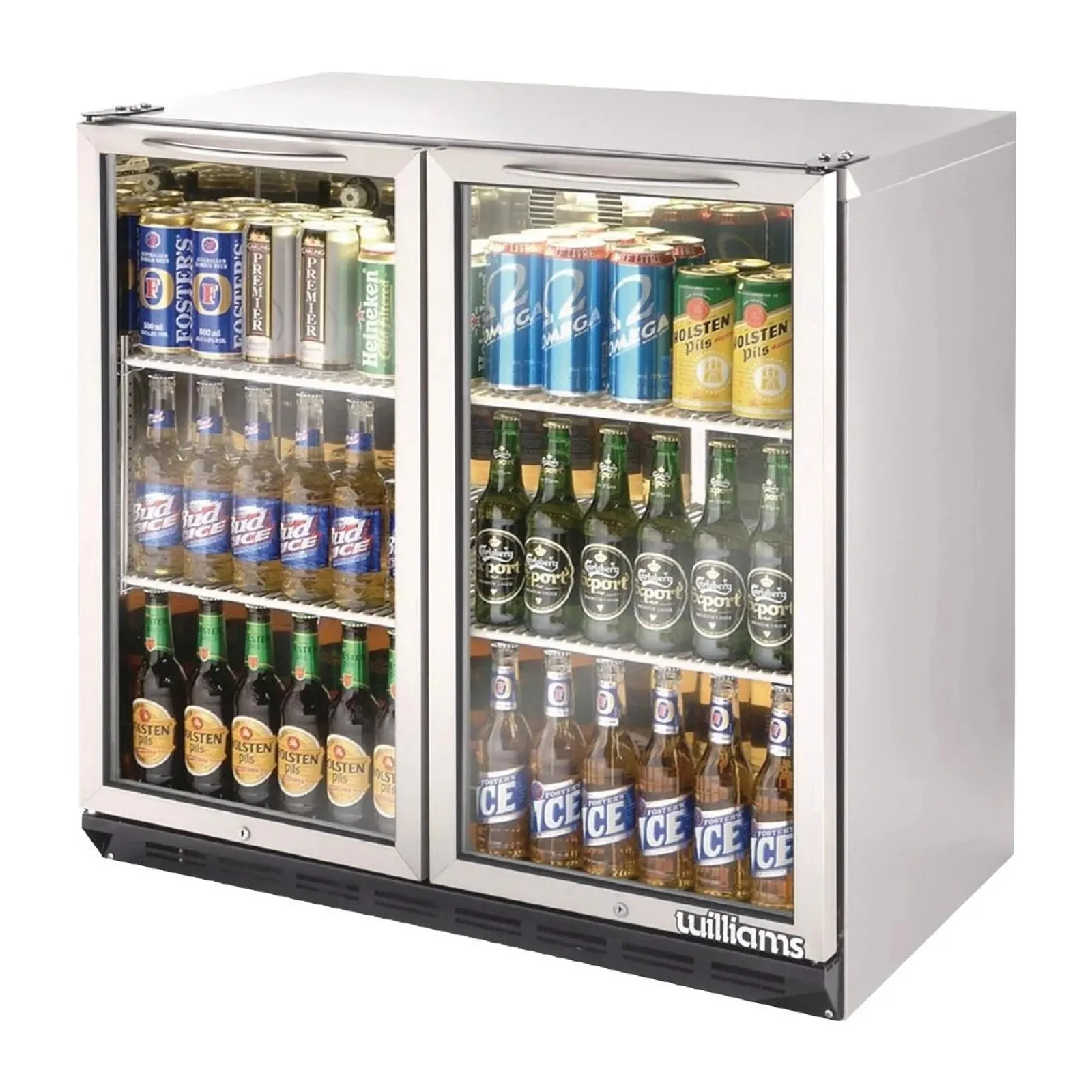 Williams BC2SS-80 - 2 Glass Door Bottle Cooler, Stainless Steel