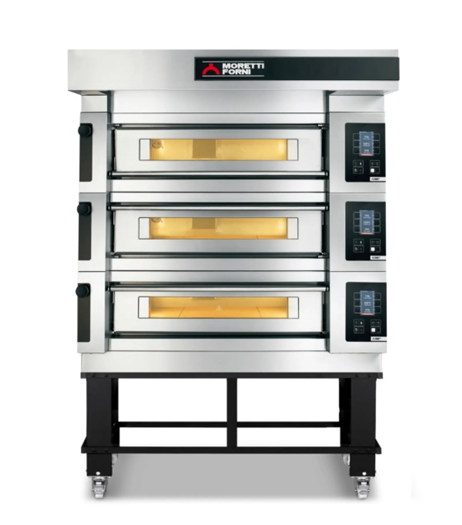 Moretti Forni COMP-S120E-3-S Serie S Triple Deck Oven on Stand