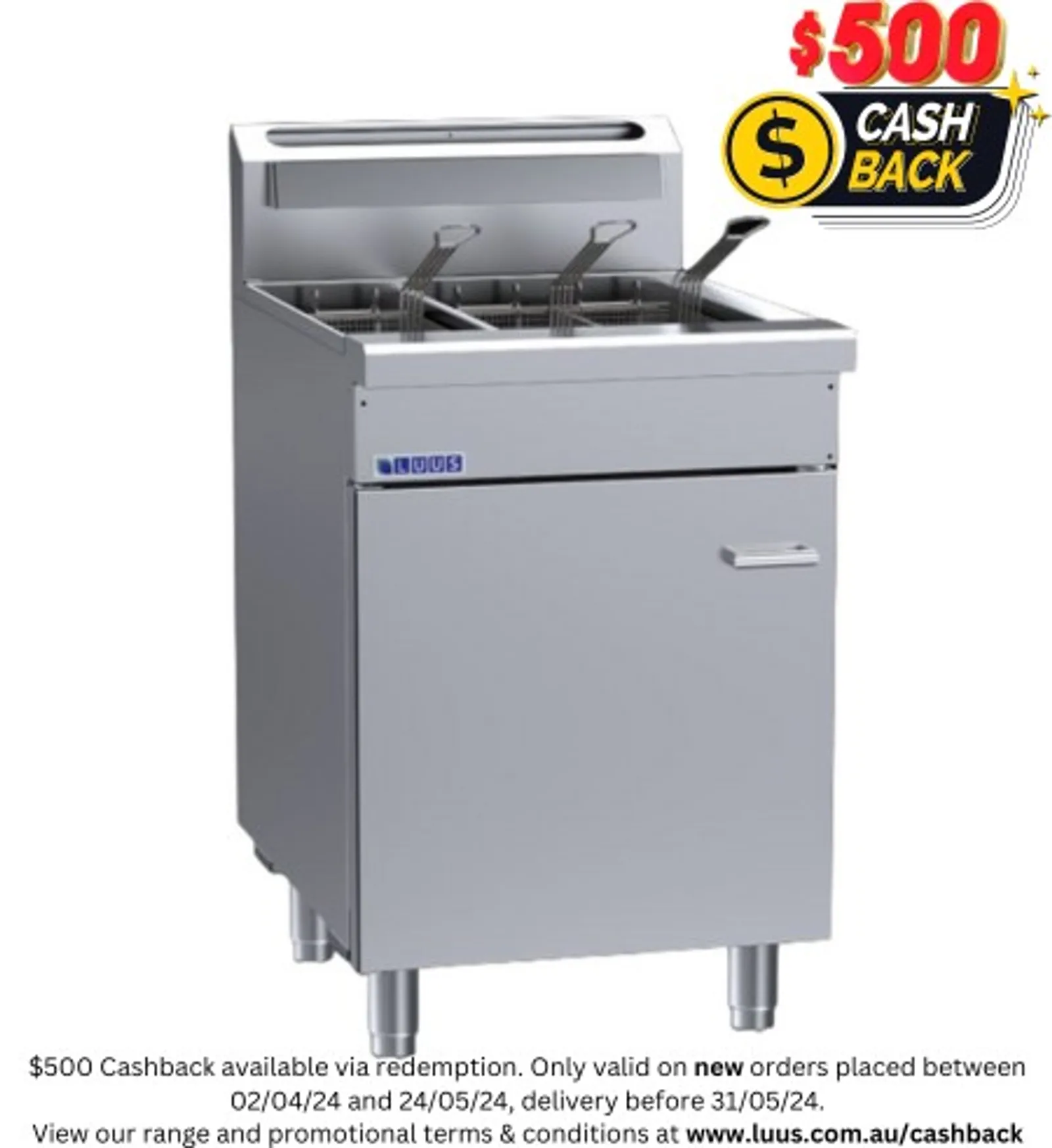 LUUS FSV-60 - 3 Basket Split V-Pan Fryer