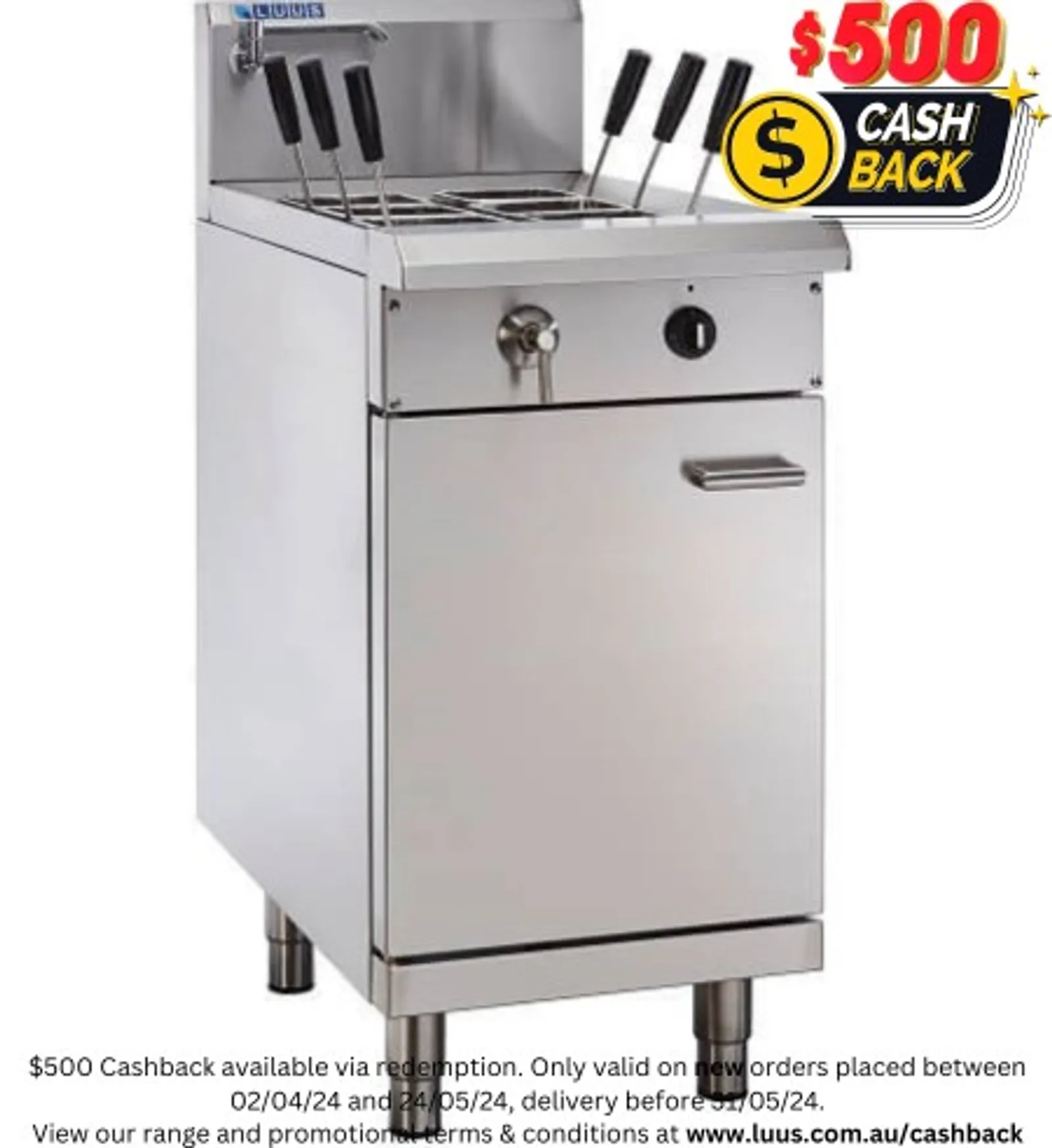 LUUS PC-45 - 6 Basket Pasta Cooker