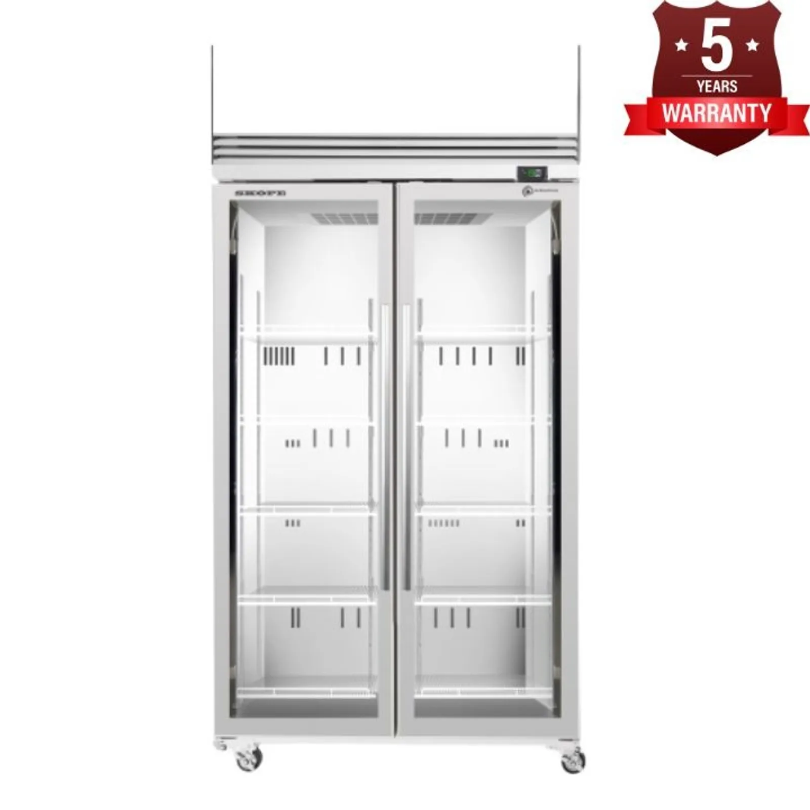 SKOPE SKFT1000N-AC - 2 Glass Door Upright Display Freezer, Lit Sign