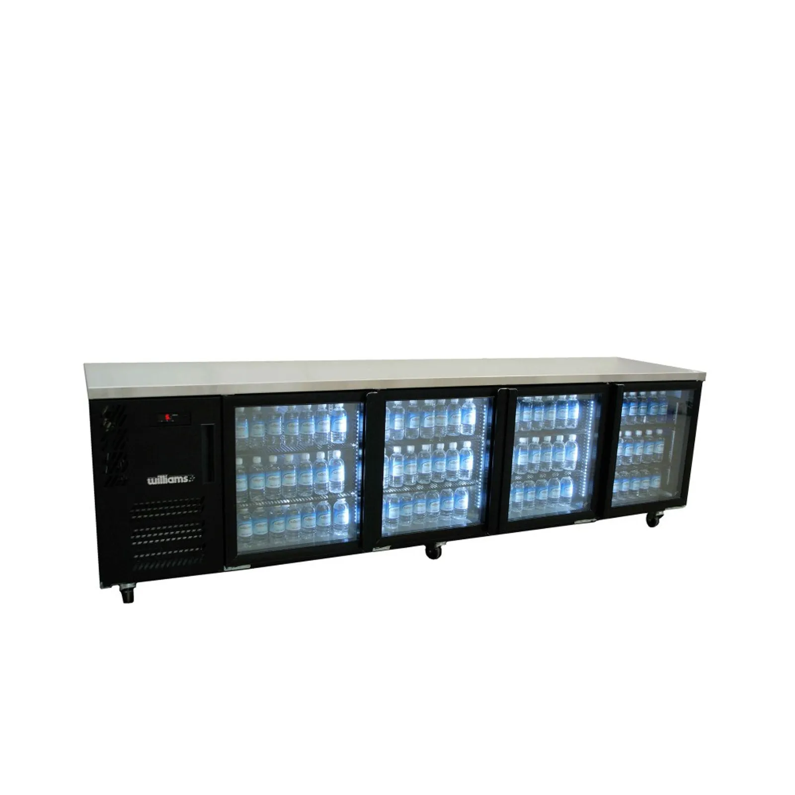 Williams HB4UGBHC Boronia - 4 Glass Door Back Bar Fridge, Black