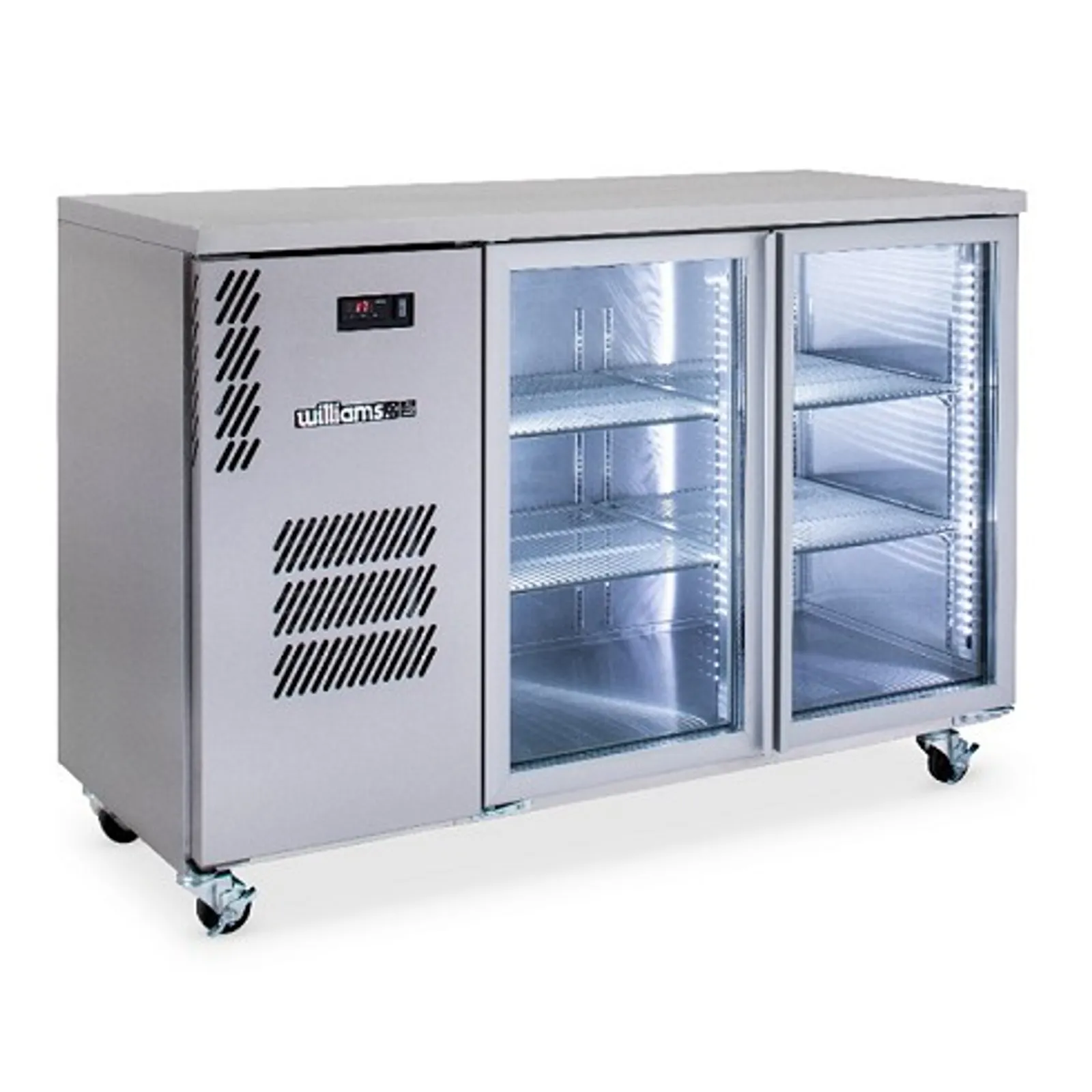 Williams HC2UGSHC Cameo - 2 Glass Door Back Bar Fridge, Stainless Steel