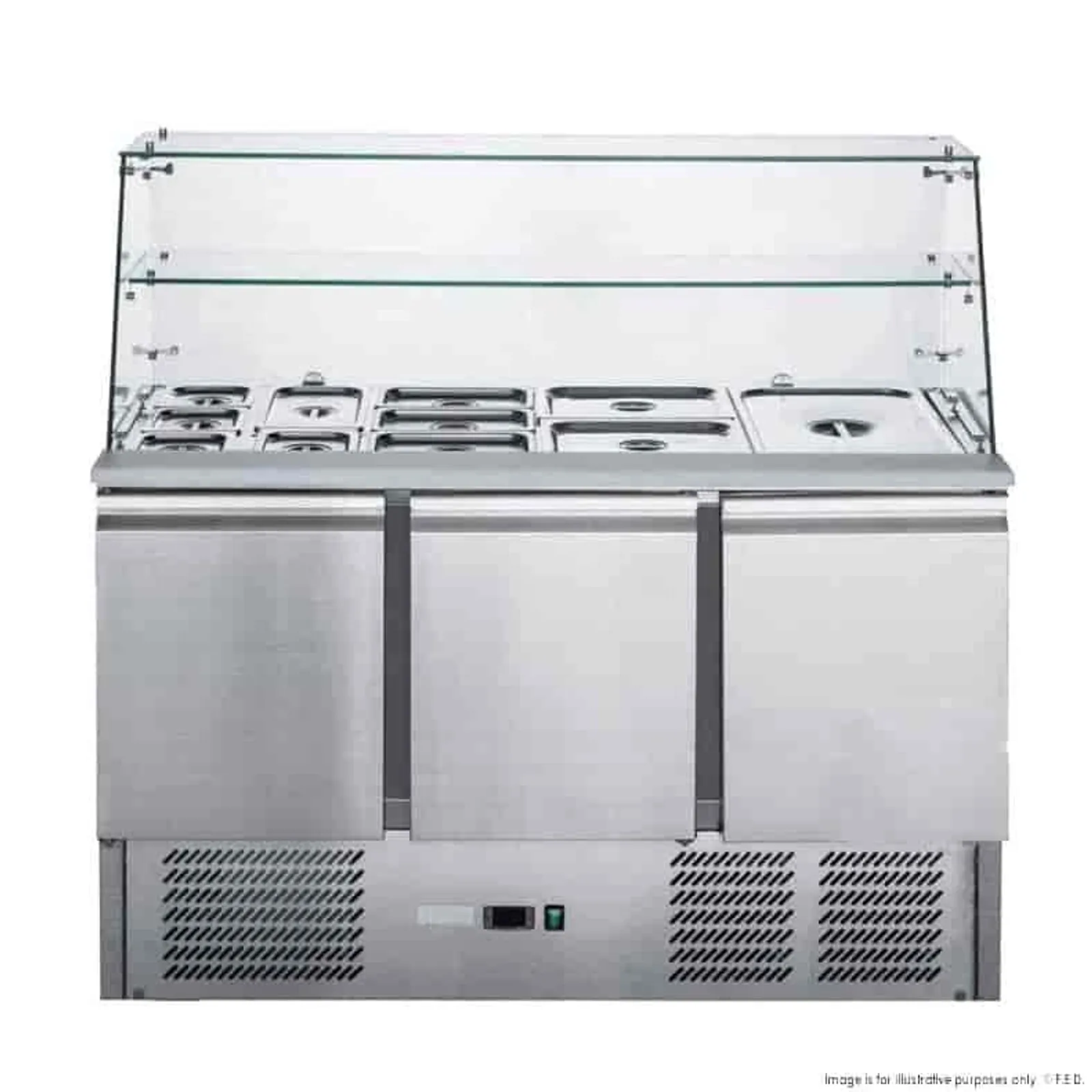 FED-X XS903GC - 3 Door Salad Prep Fridge | Multiple Pan Configurations