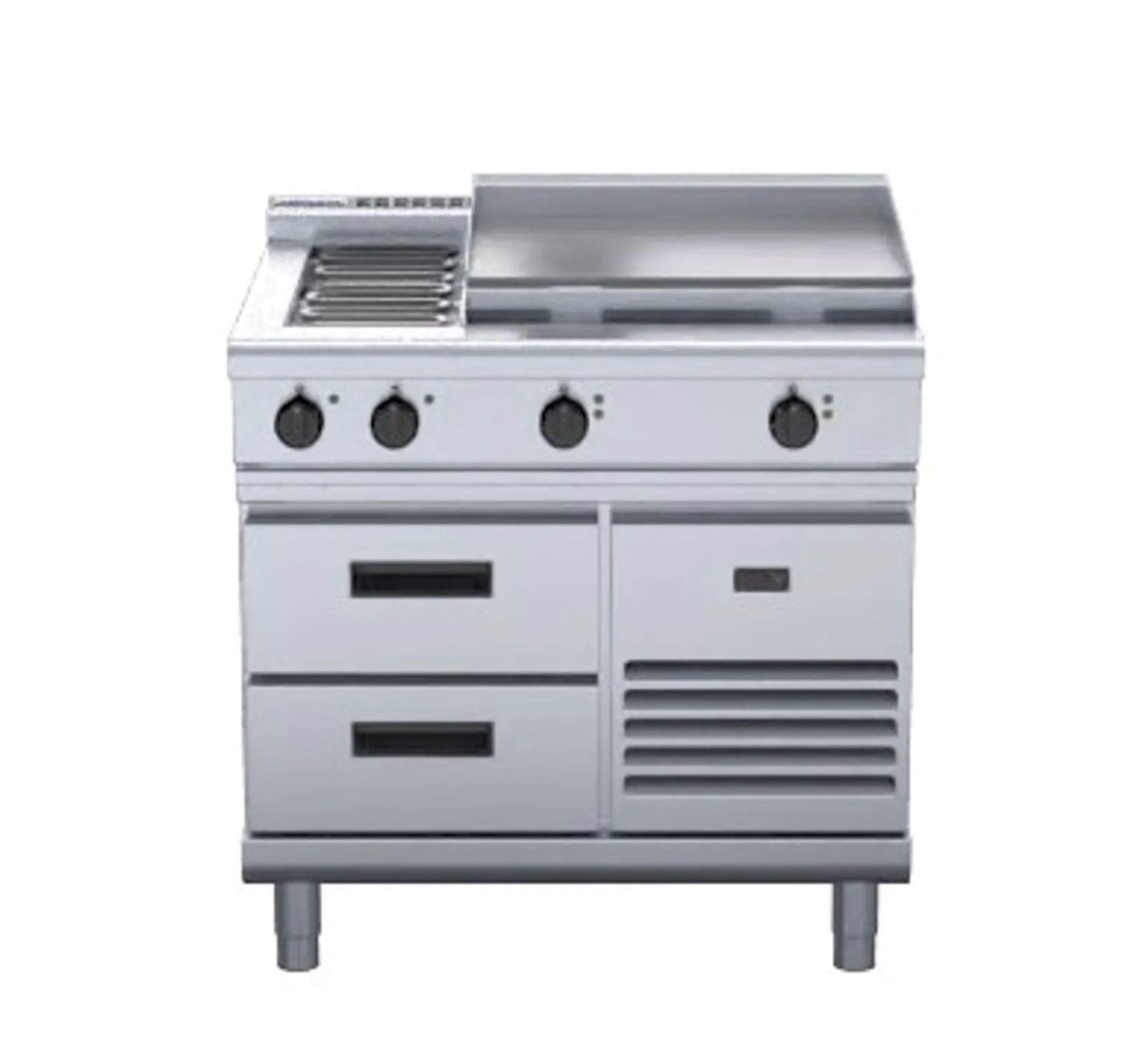 Waldorf 800 Series RNL8606E-RB - 900mm Electric Cooktop Low Back Version Refrigerated Base