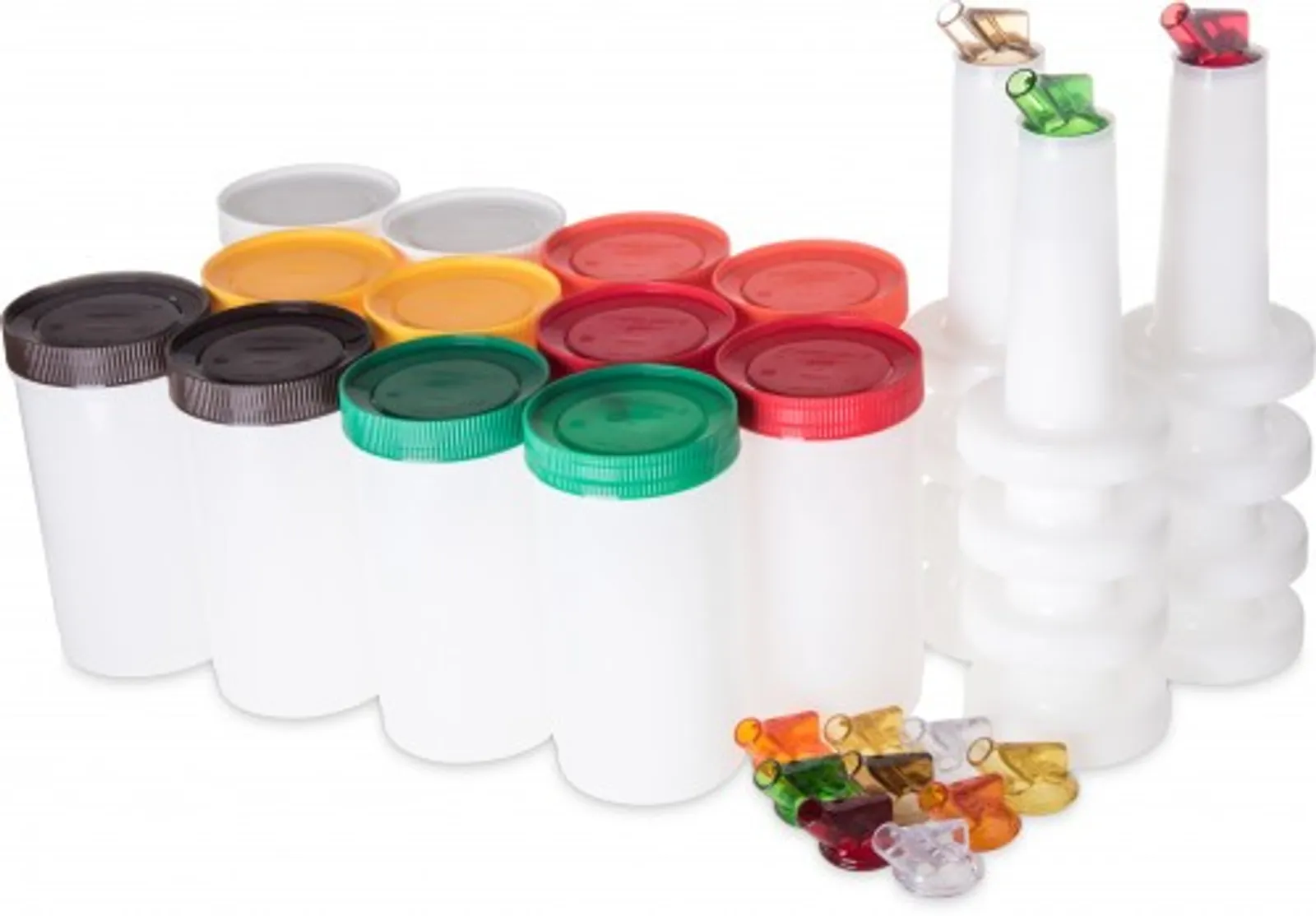 Carlisle PS601N00 - Bar Service Kit with Colour Co-ordinated Spouts & Caps 950ml