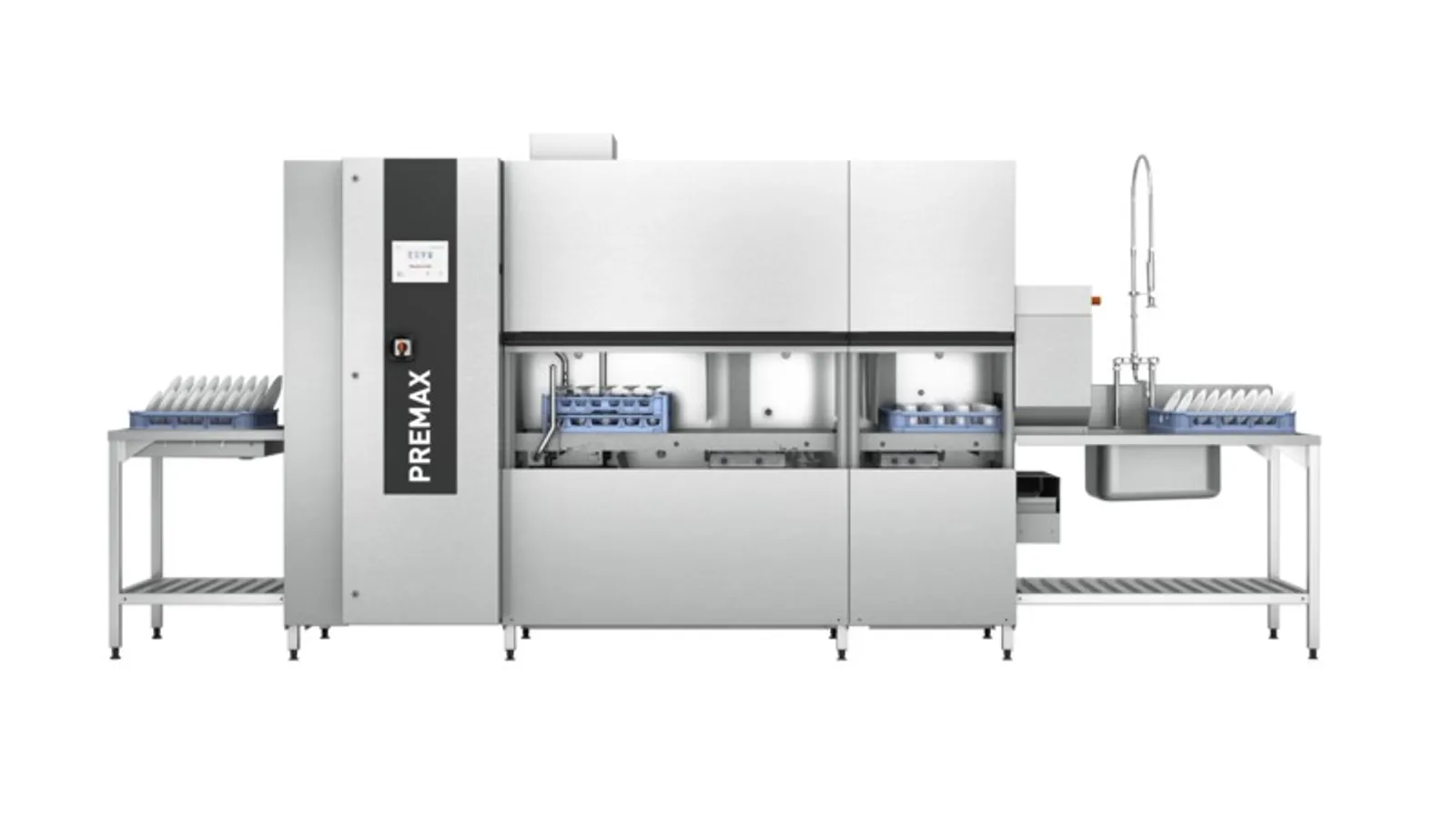 Hobart CP-S-A-DS-90-15 - Premax Conveyor Dishwasher w/ Heat Recovery & Dryer 300 Racks Per Hour