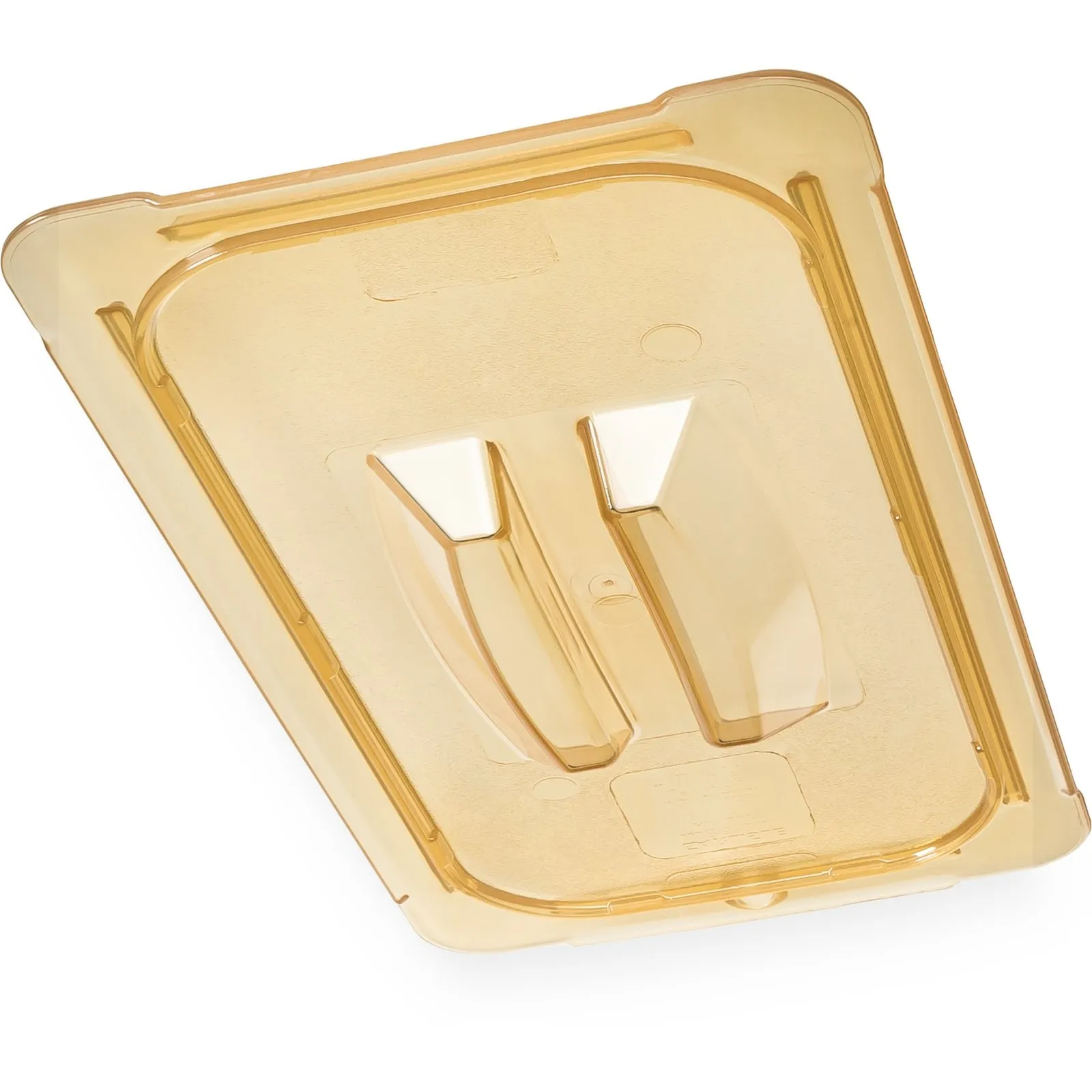 Carlisle 10470U13 - StorPlus High Heat Handled Universal Food Pan Lid 1/3 Size - Amber