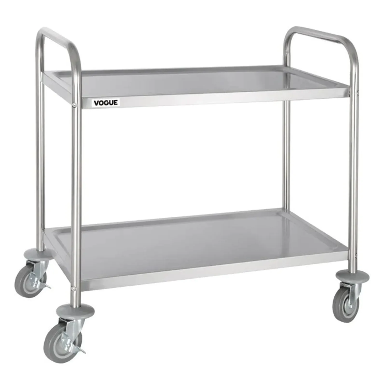 Vogue F997 - Stainless Steel 2 Tier Clearing Trolley Medium