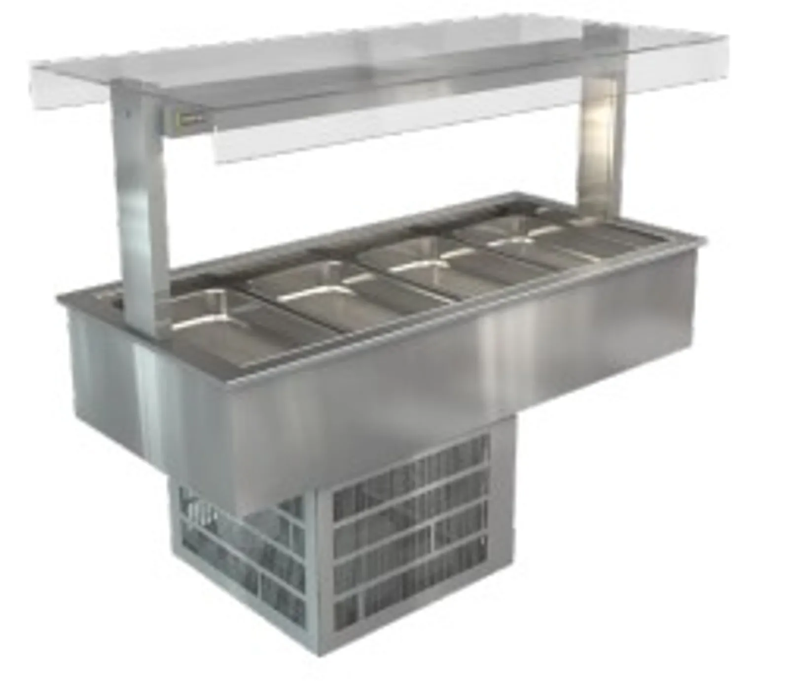 Cossiga LSRF4-FT - Chilled Well - Flat Top Sneeze Guard 1485mm