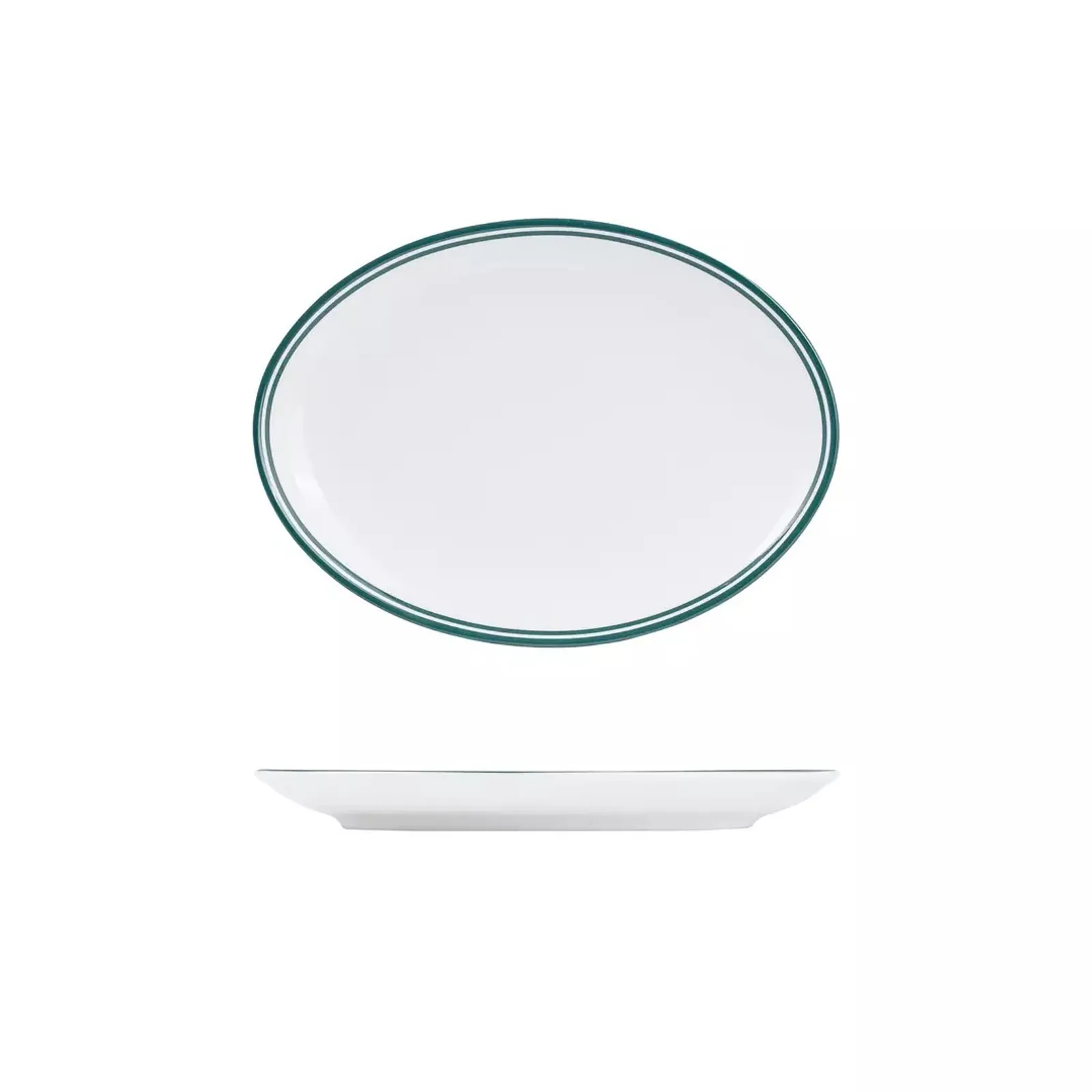 Rak Porcelain NOP26-G Nano Cru Green - Oval Coupe Plate 190mm