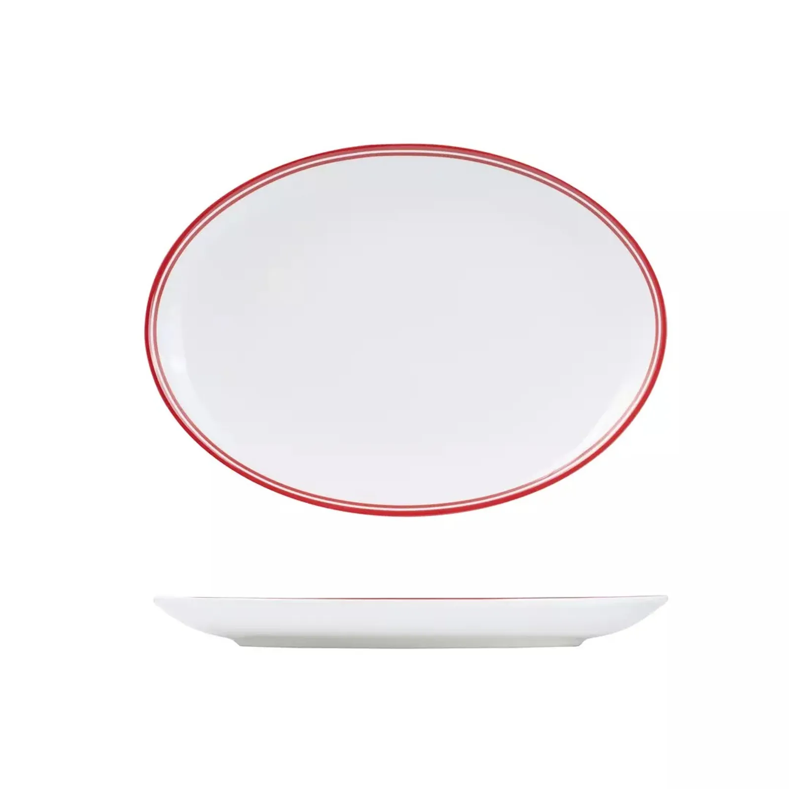 Rak Porcelain NOP32-R Nano Cru Red - Oval Coupe Plate 320mm