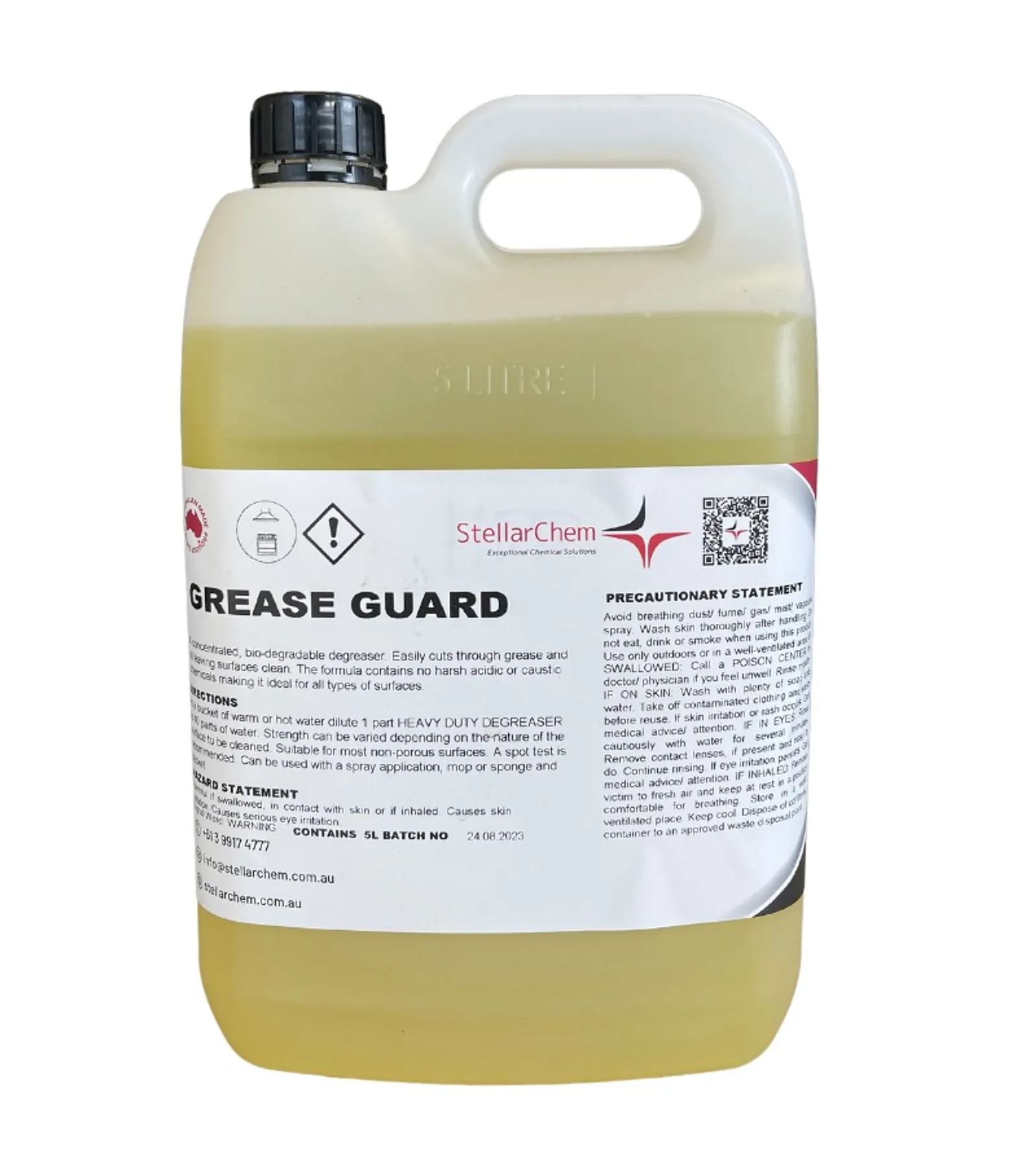 StellarChem WCIGG5 - Grease Guard 5L Biodegradable Heavy Duty Wall & Floor Degreaser