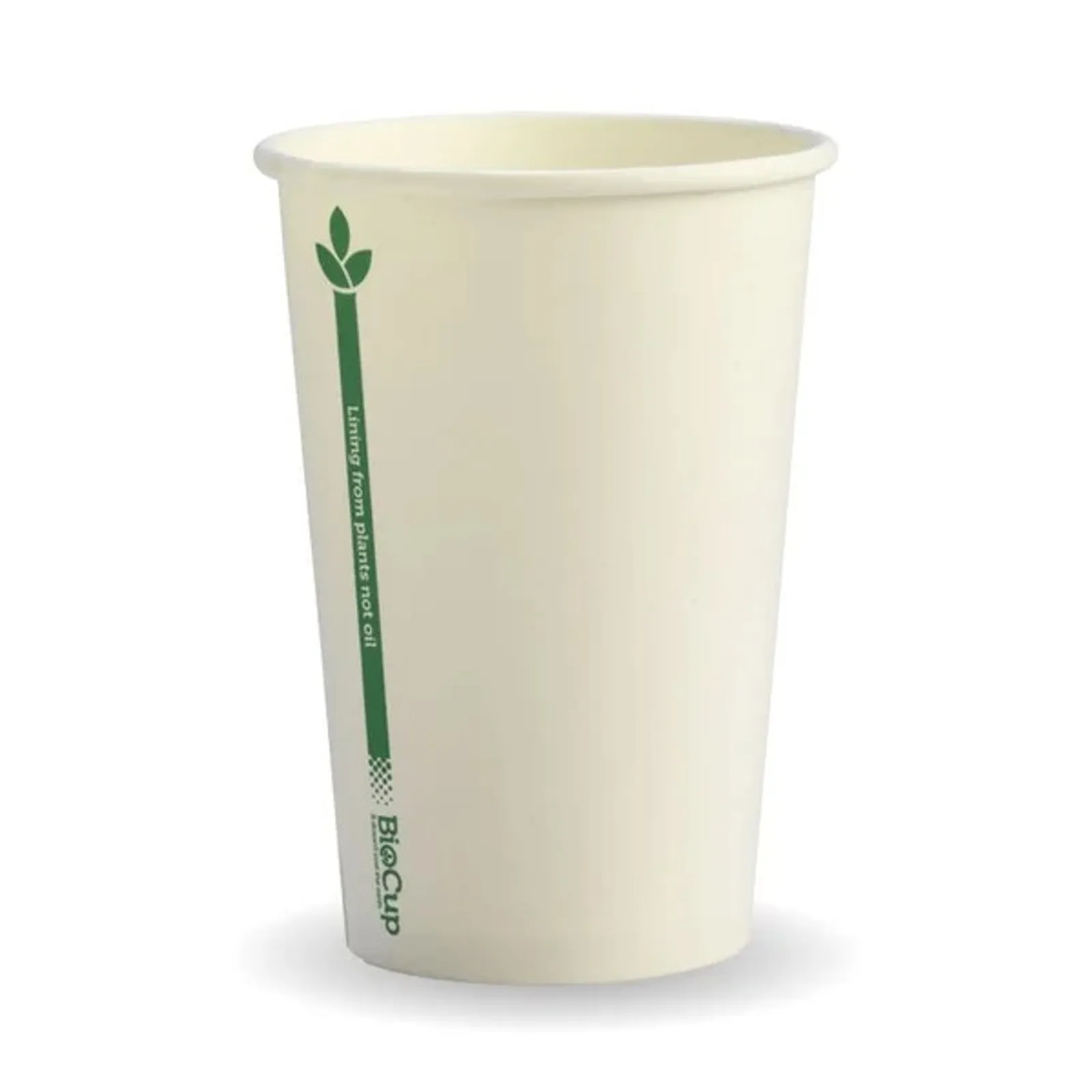 BioPak BC-10-GL - 320ml White Green Line Single Wall Hot Cup