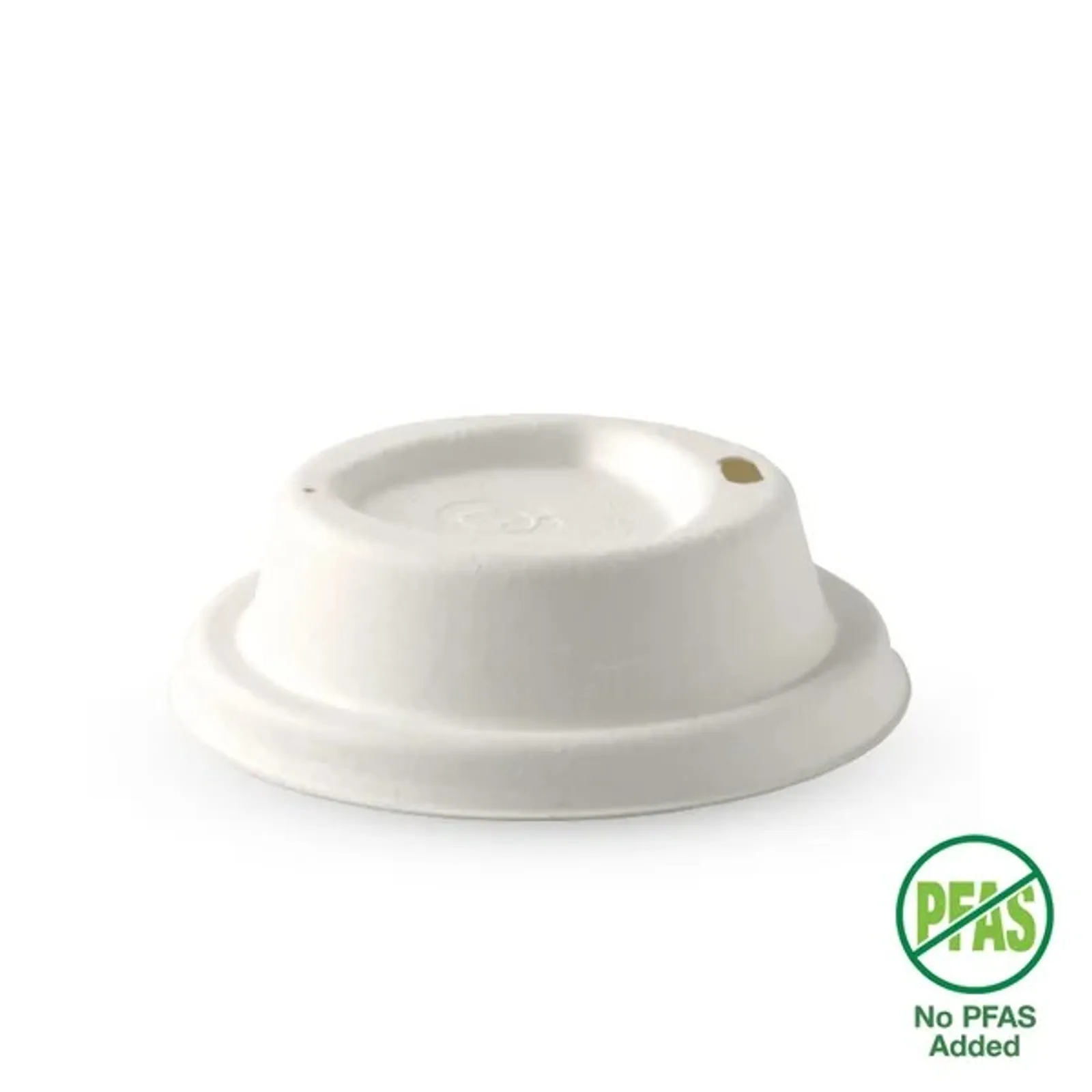 BioPak BCL-8PULP-W - 80mm Small White Plant Fibre Hot Cup Lid