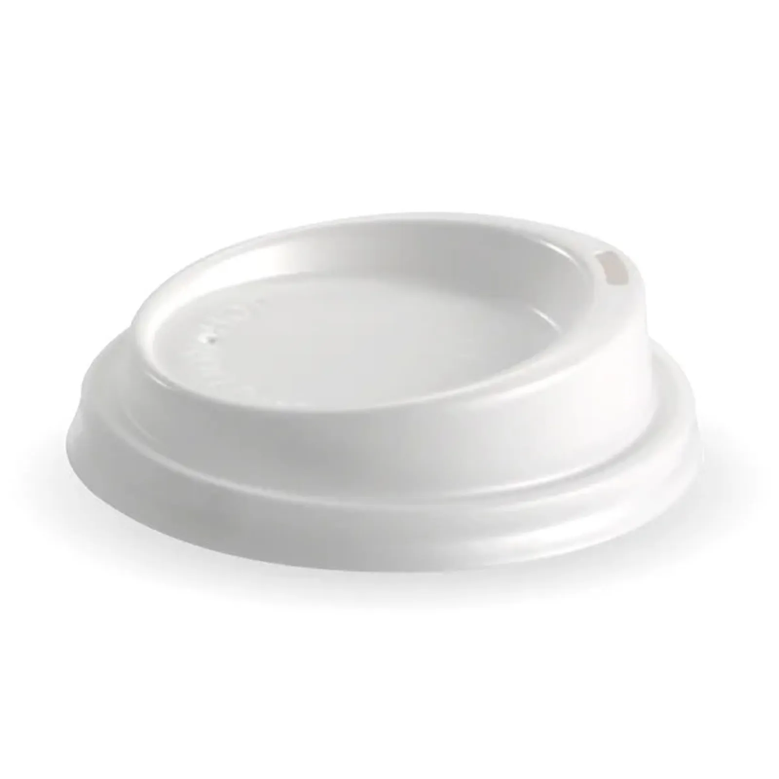 BioPak BCL-8W - 80mm Small White PS Hot Cup Lid