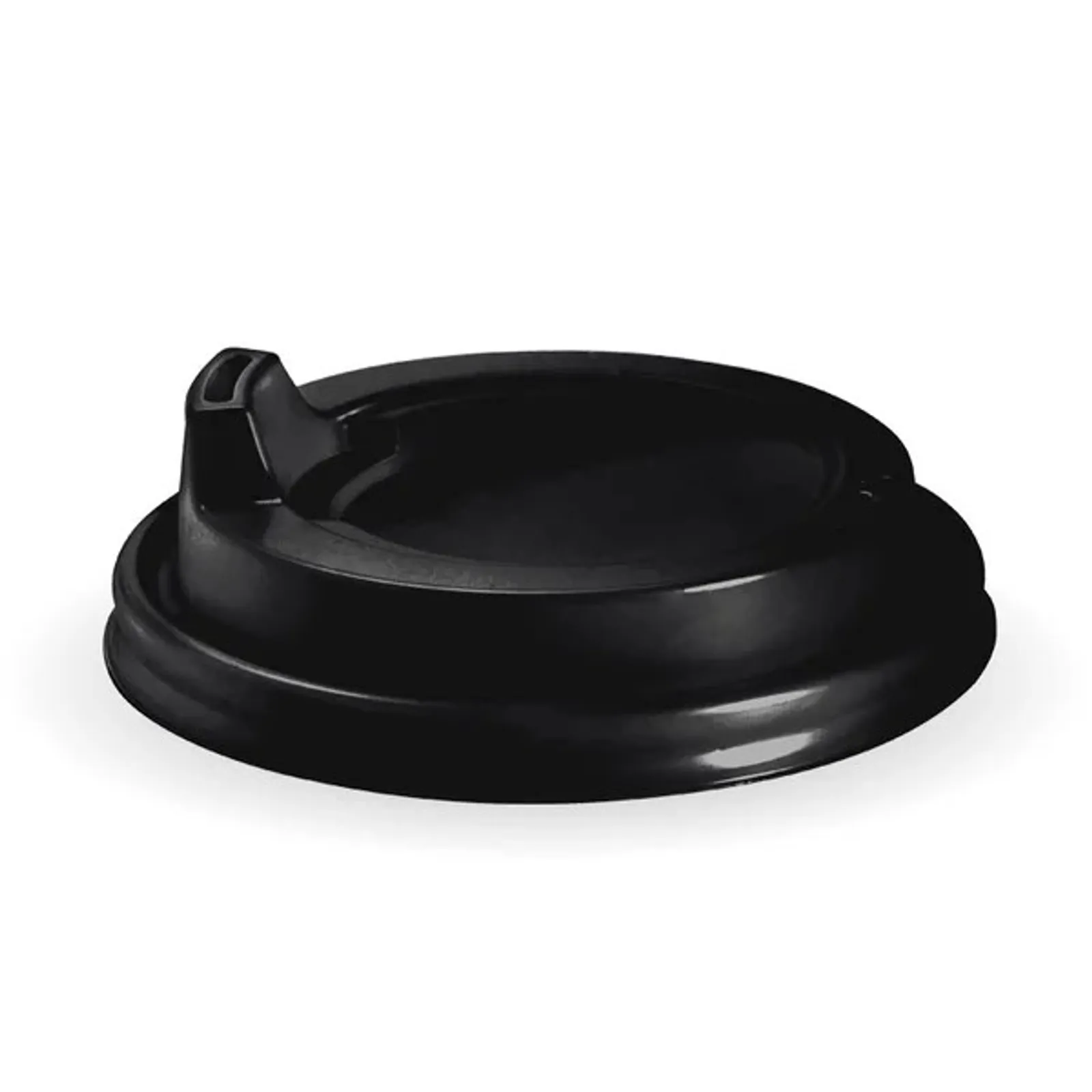 BioPak BCL-12.16.20B-SIPPER - 90mm Large Black PS Sipper Hot Cup Lid