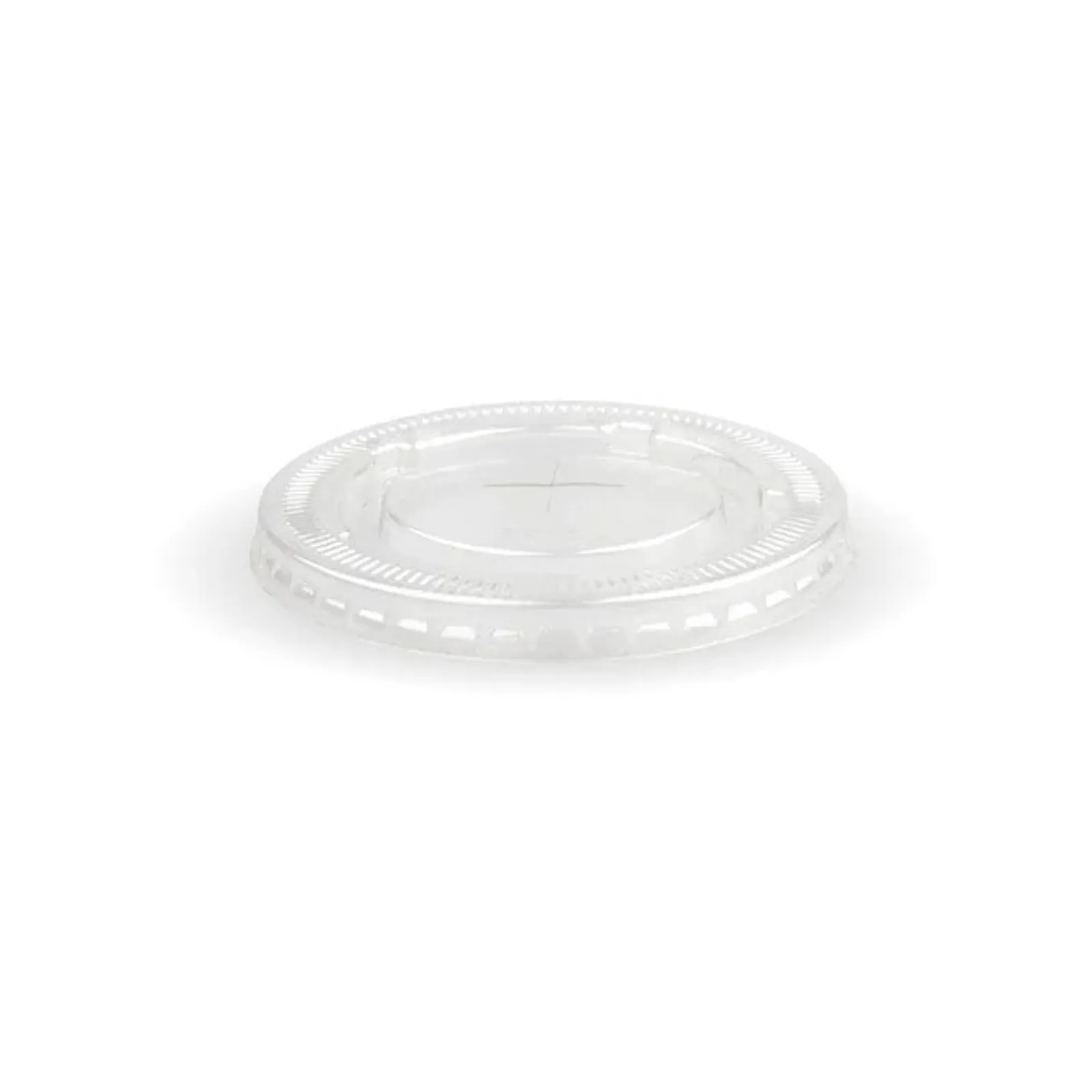 BioPak BCL-90C-PET(F) - 90mm Clear PET Flat Cold Paper BioCup Lid