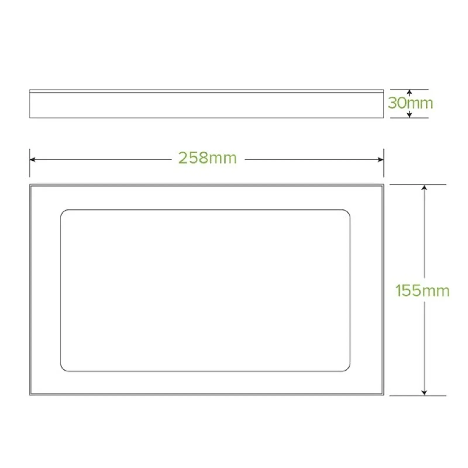 BioPak BB-CBWL-XS - Extra Small BioBoard Catering Tray PLA Window Lid