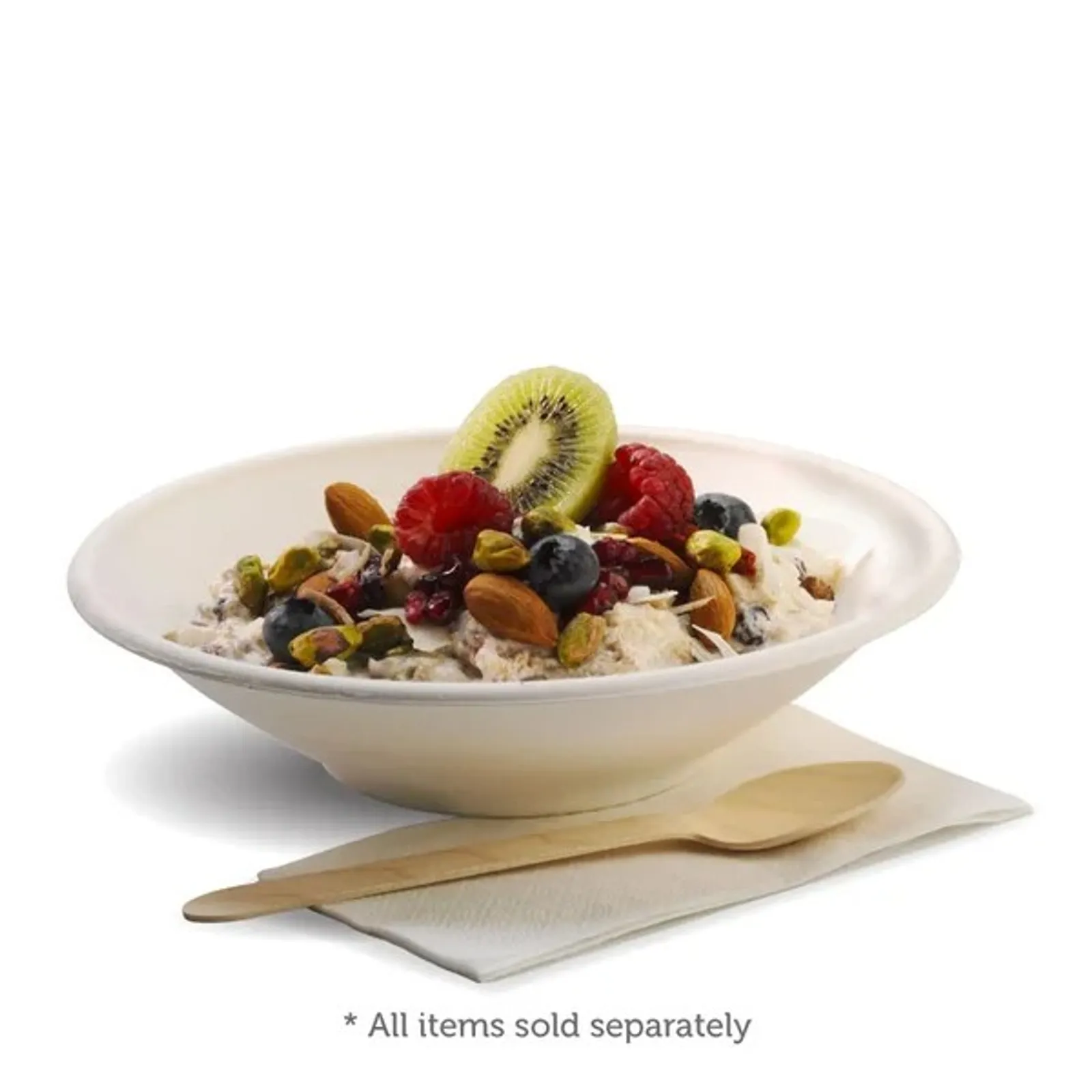BioPak B-BL-24 - 800ml / 24oz White Plant Fibre BioBowl
