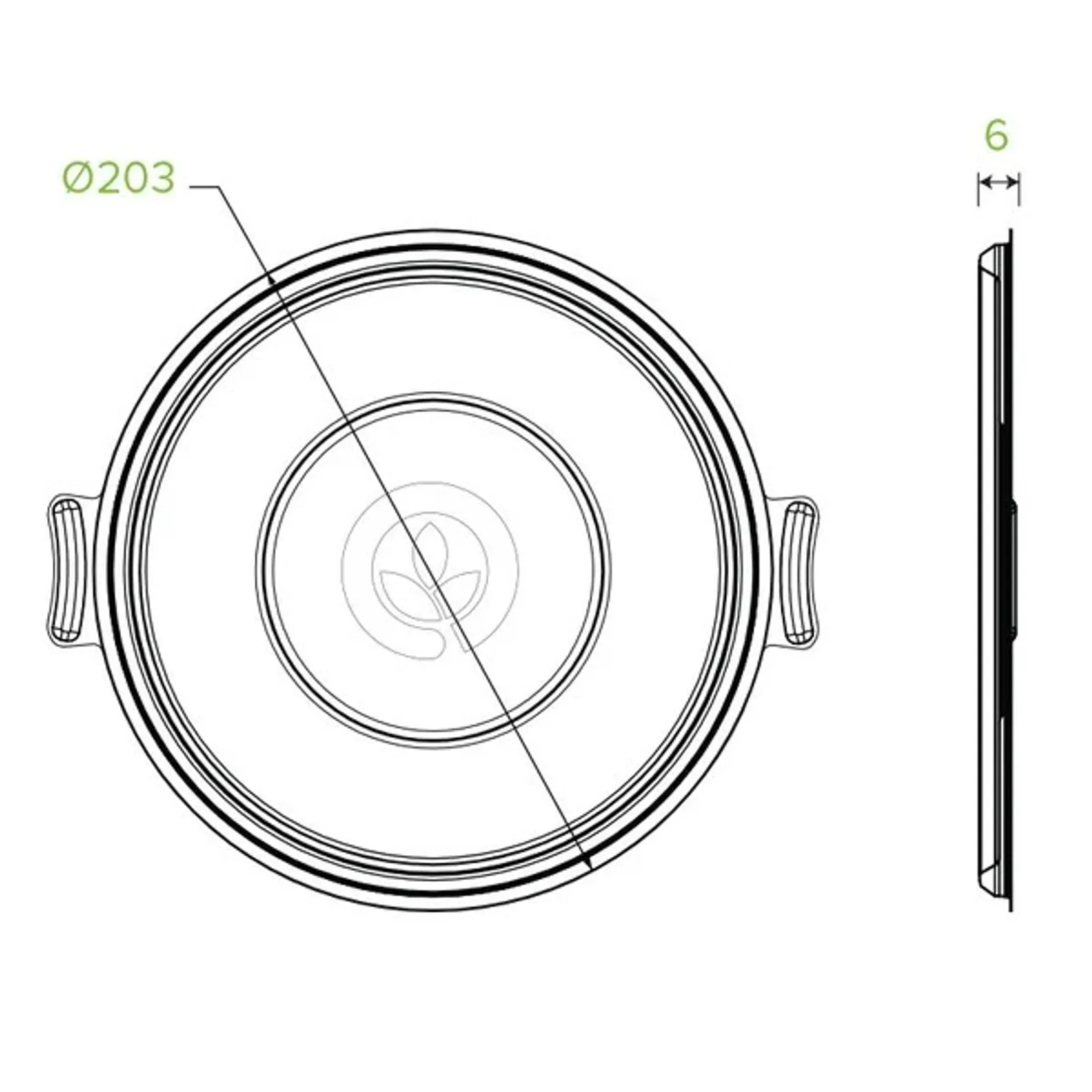 BioPak B-BLL-W - 800-1,420ml / 24-48oz White Plant Fibre BioBowl Lid