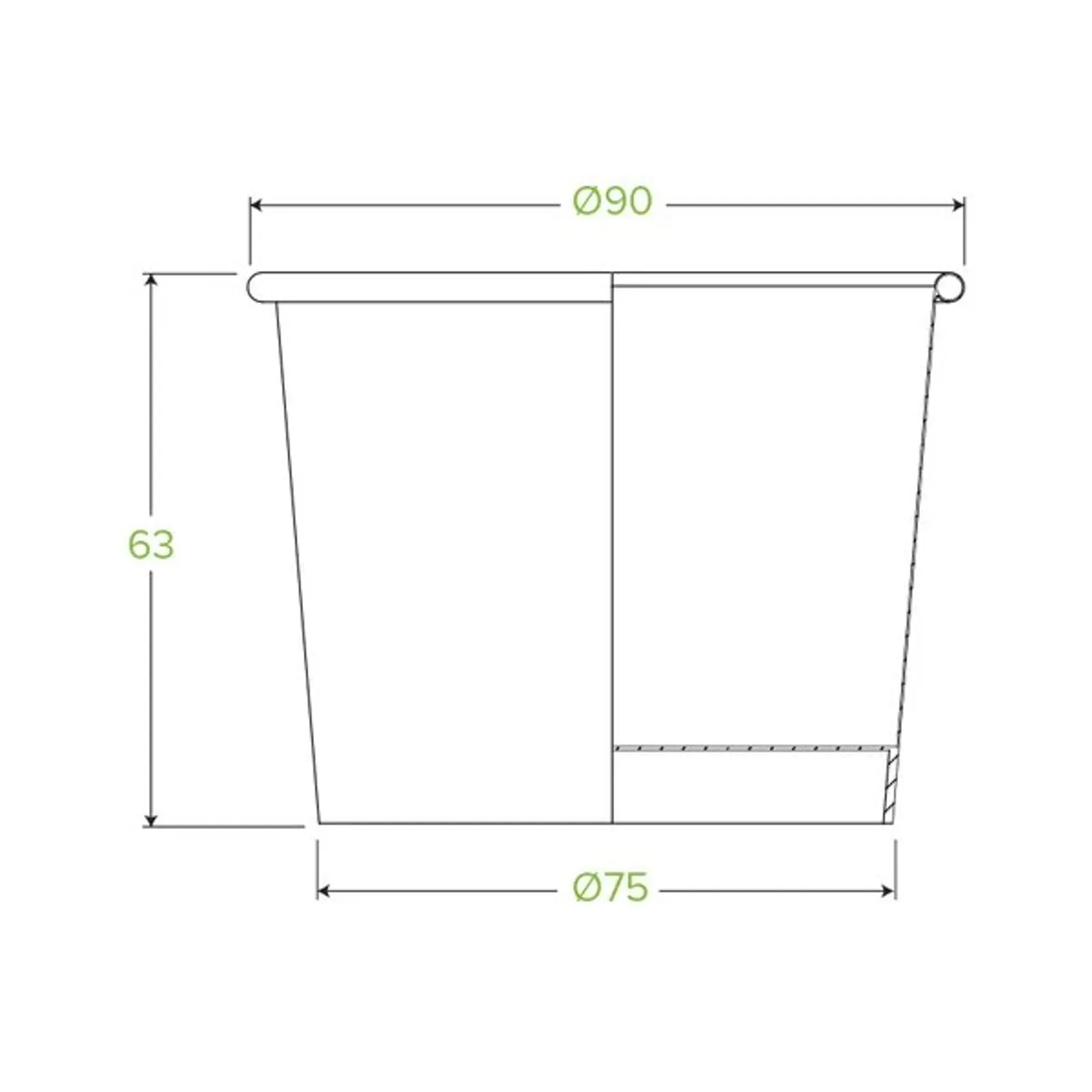BioPak BSCK-8-GS - 250ml / 8oz Kraft BioBowl