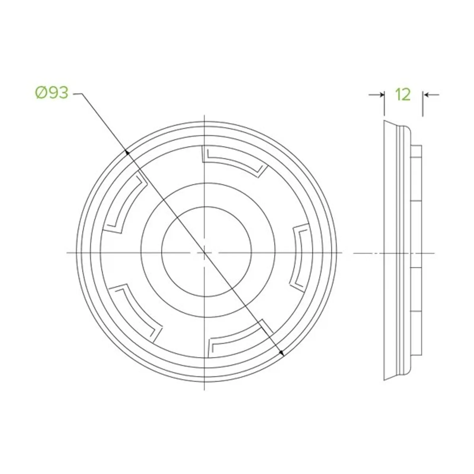 BioPak BSCL-8PLA - 250ml / 8oz White PLA BioBowl Lid
