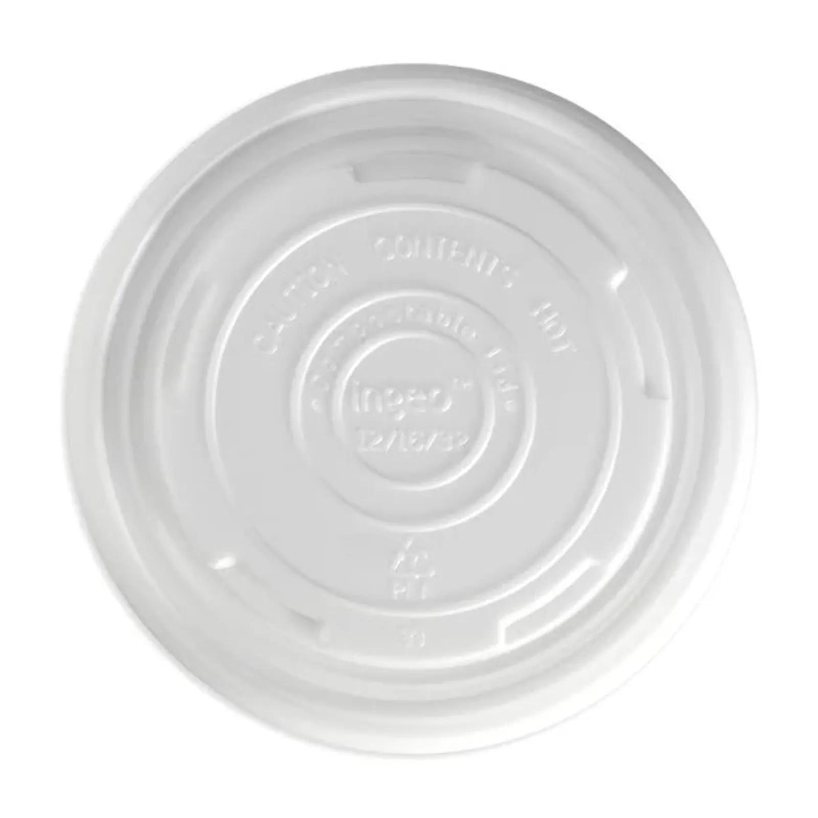 BioPak BSCL-12PLA - 430-950ml / 12-32oz White PLA BioBowl Lid