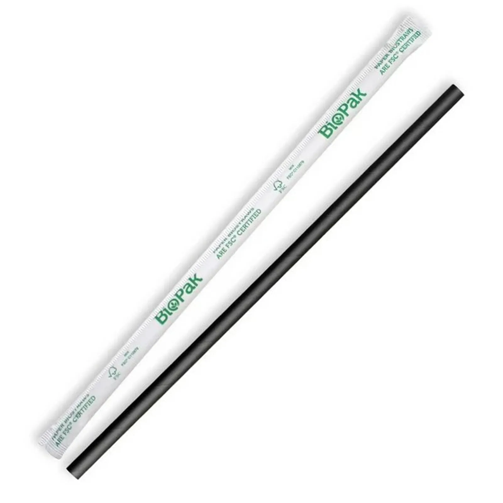 BioPak JP-PBS-6X197-IPW-B - 6mm Individual Wrapped Regular White BioStraw