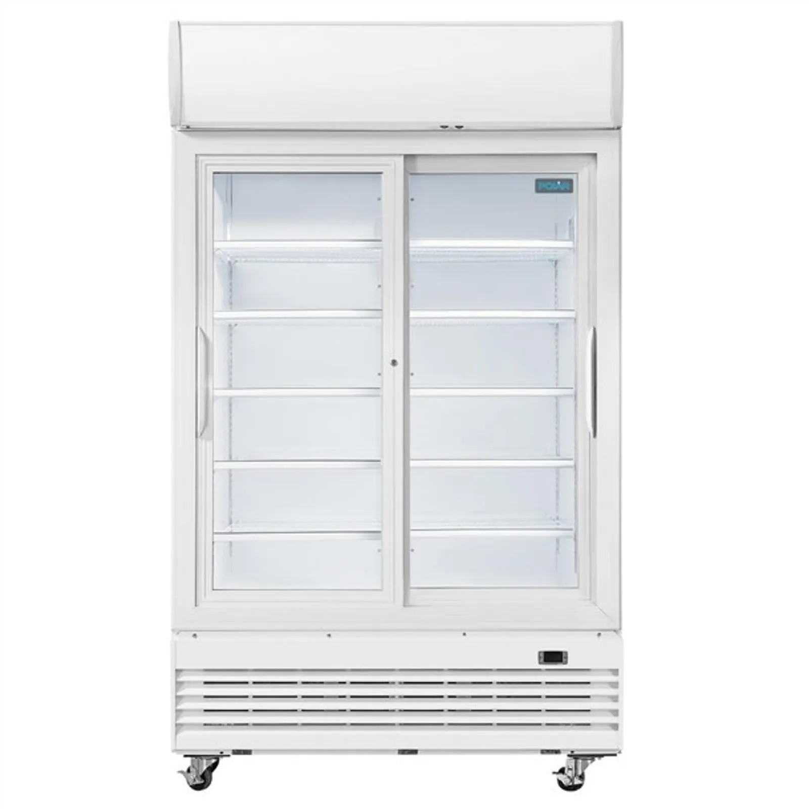 Polar GE581-A G-Series - Upright Display Cooler with Light Box 950Ltr with Sliding Doors
