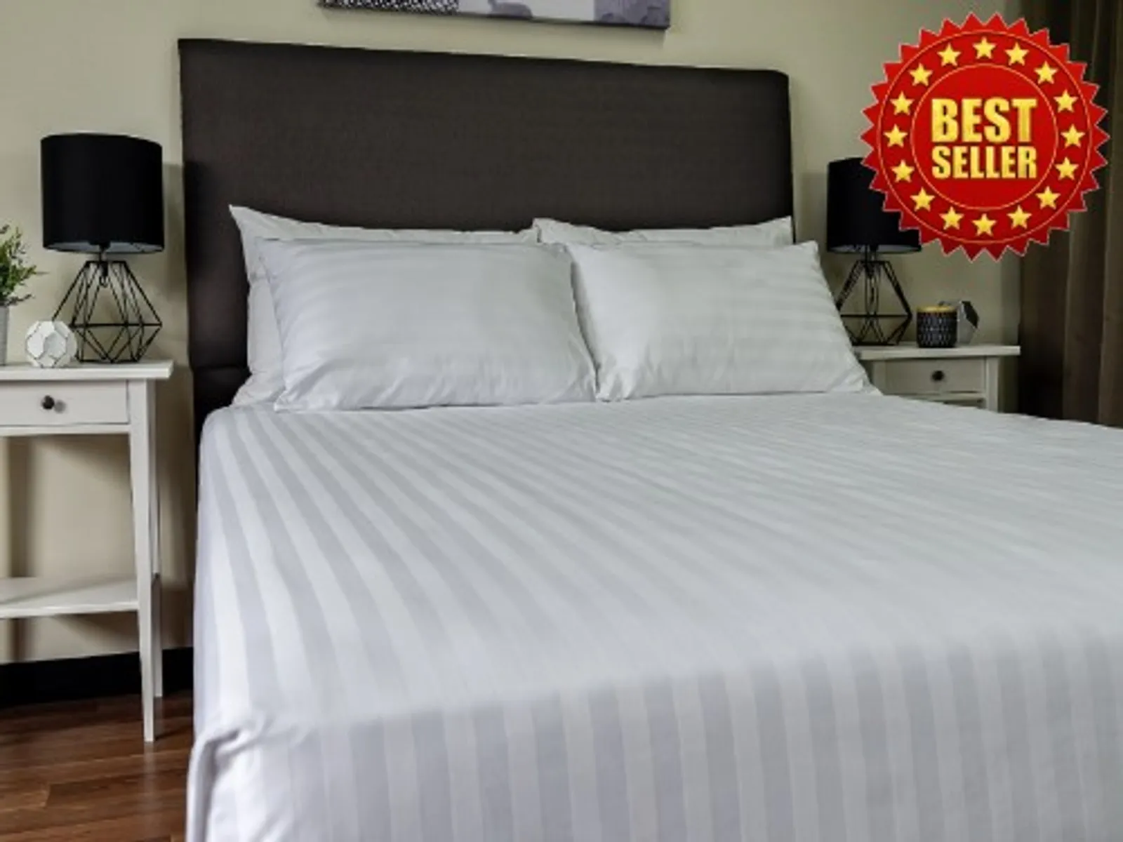 Alliance 13773 - 3rd Top Sheet Satin Stripe 20mm White SB 180x300