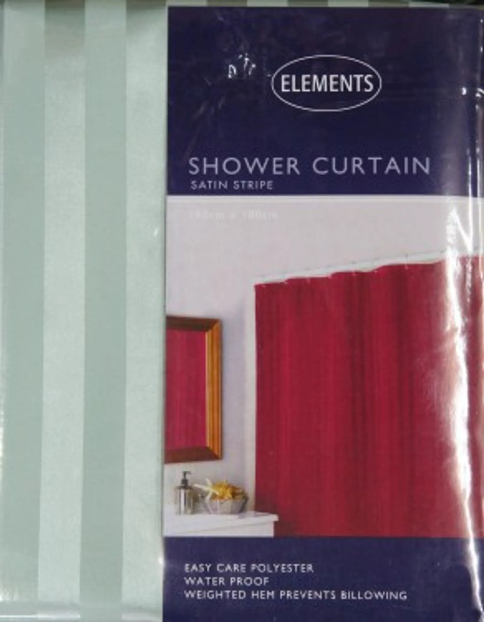 Alliance 53816 - Shower Curtain Satin Stripe Frost 180x180