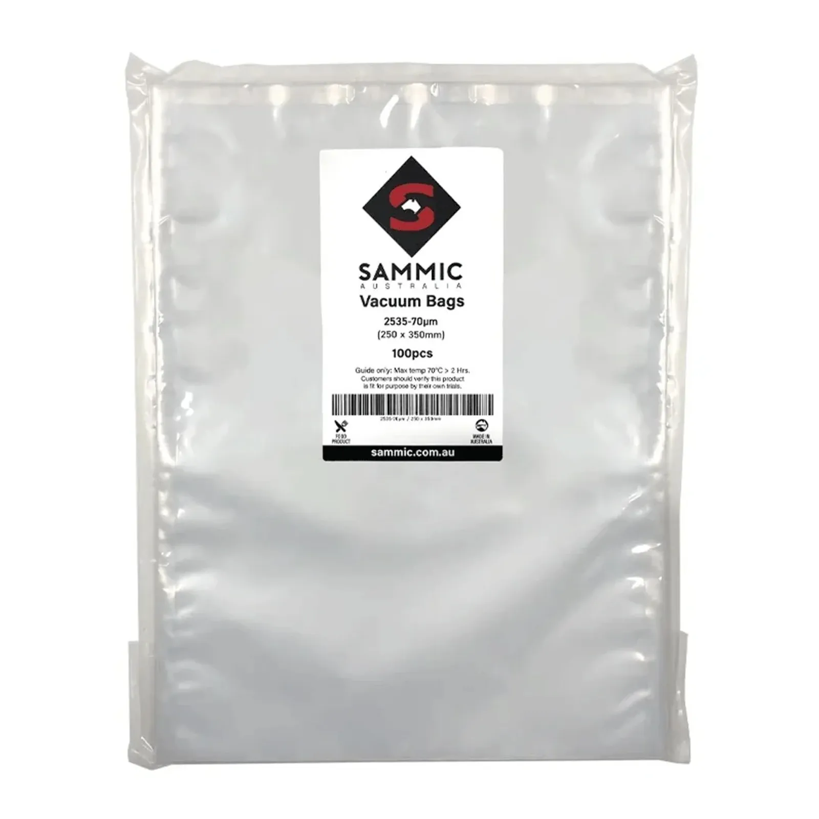 Sammic 2535-70µm - Vacuum Bags 250x350mm - 100pcs