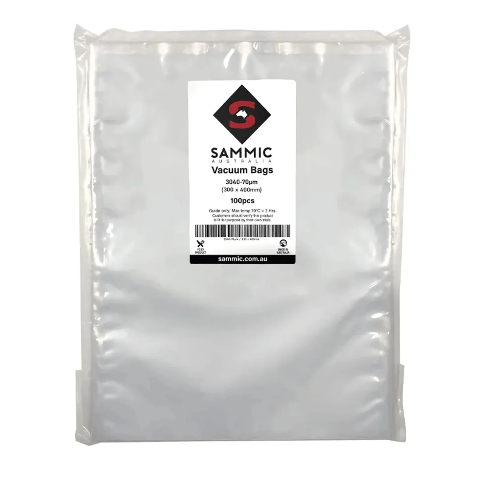 Sammic 3040-70µm - Vacuum Bags 300x400mm - 100pcs