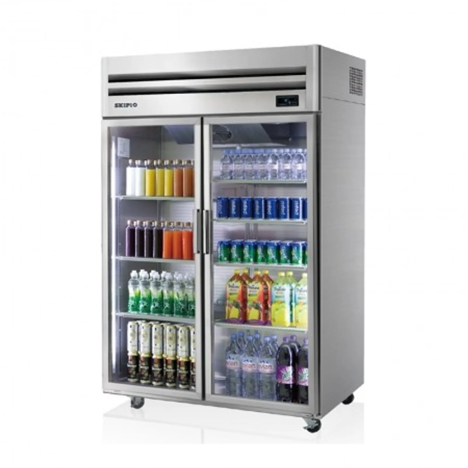 Skipio SRT45-2G - 2 Glass Door Reach-In Fridge
