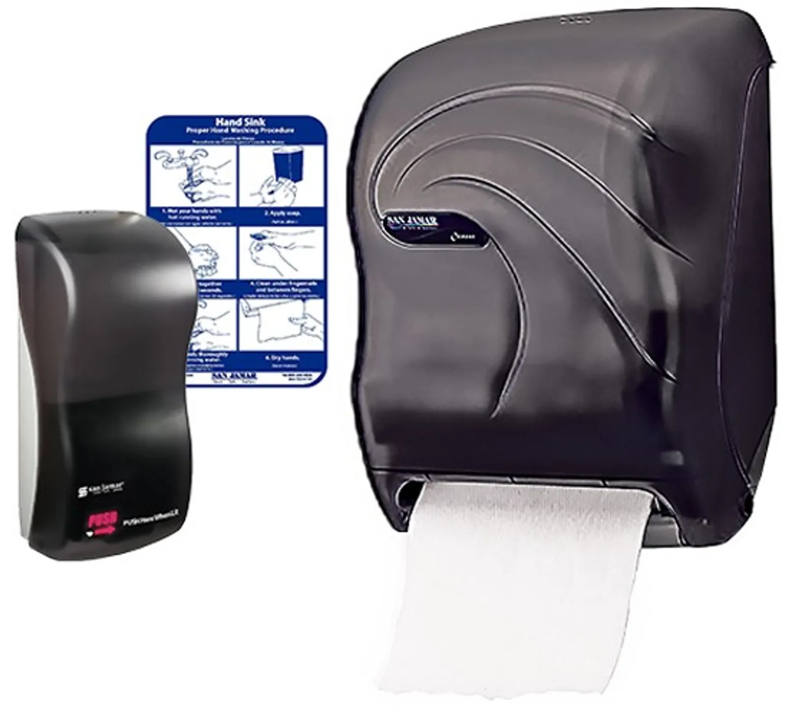 San Jamar T1440TBK Electronic Hands Free Washing Station Combo