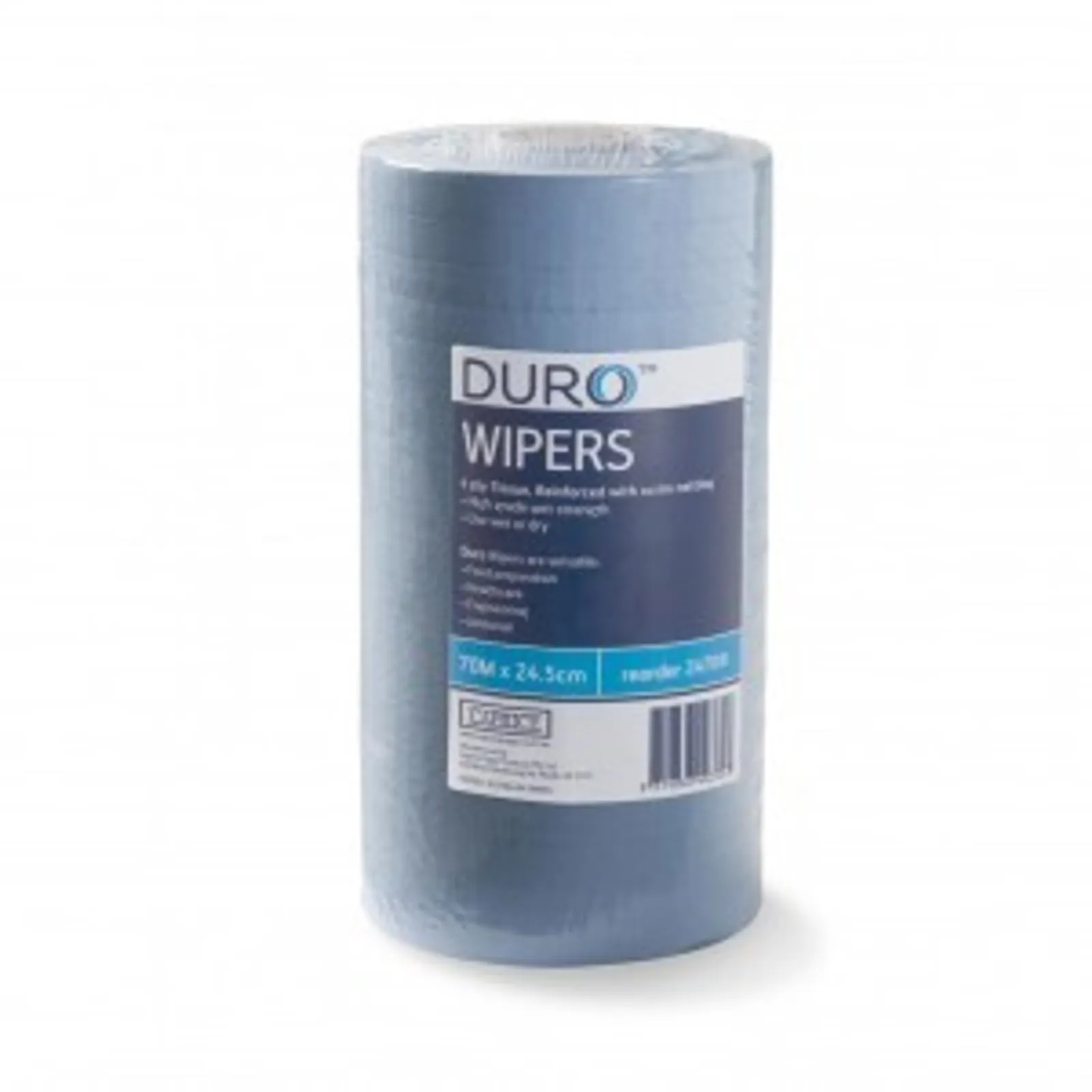 Duro 2470B - Wiper Roll Scrim Blue 70metre x 24.5cm, 4 rolls/carton