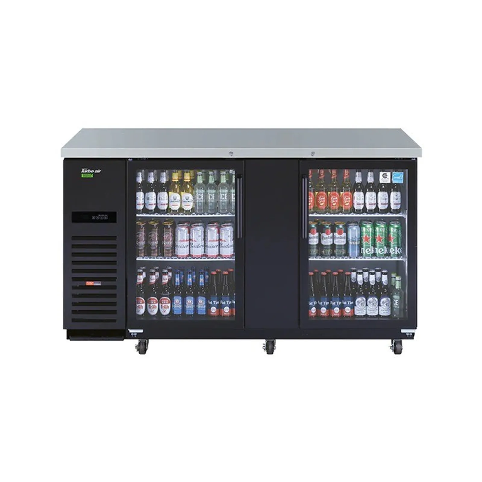 Turbo Air TBB-3SGD - 2 Glass Door Back Bar Fridge