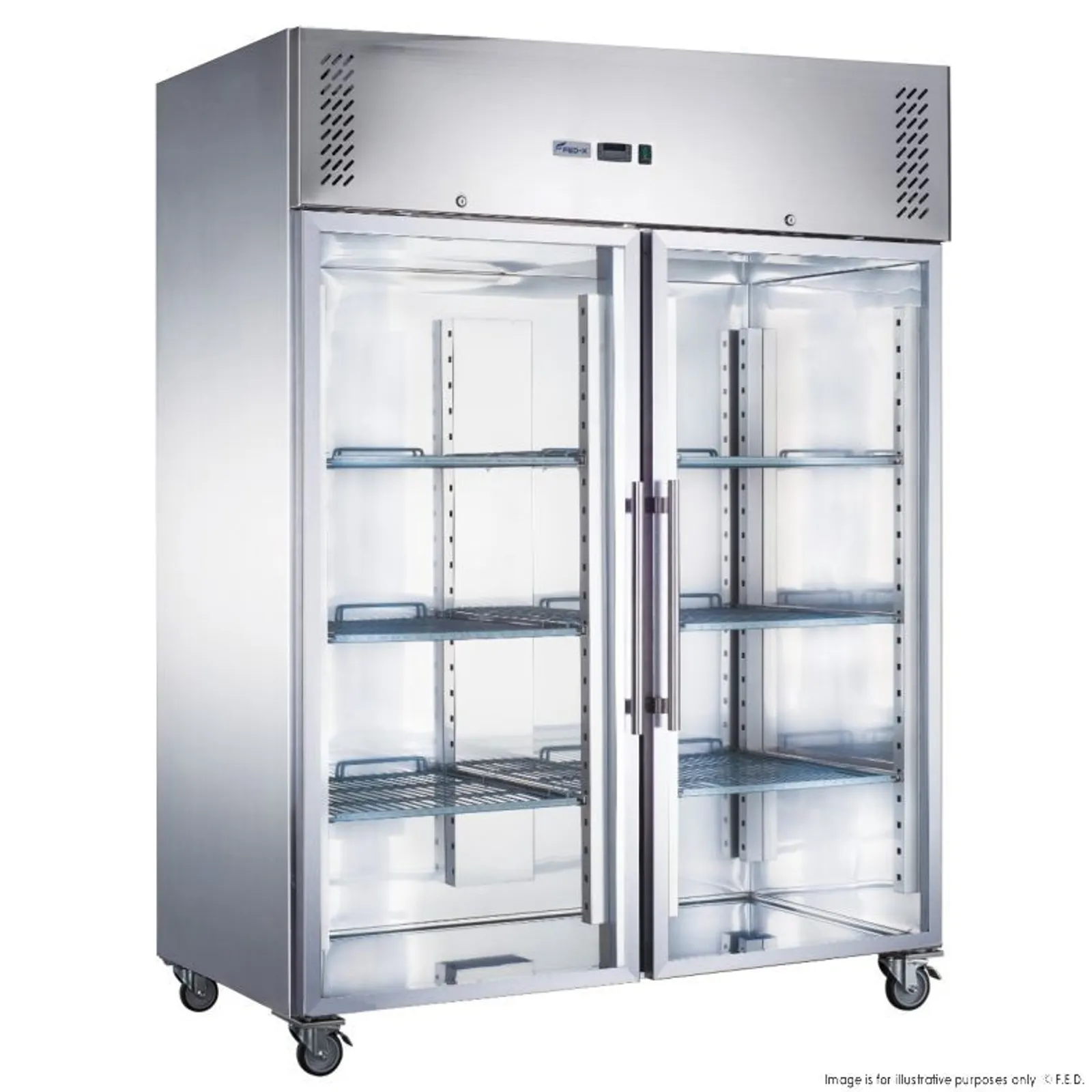 FED-X XURC1410G2V - S/S Two Full Glass Door Upright Fridge